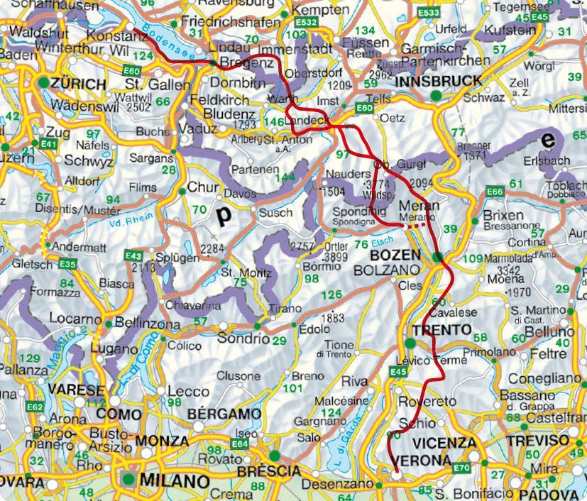 Beispielinhalt (Bild) Alpenüberquerung Fernwanderweg E5, Rother Wanderführer