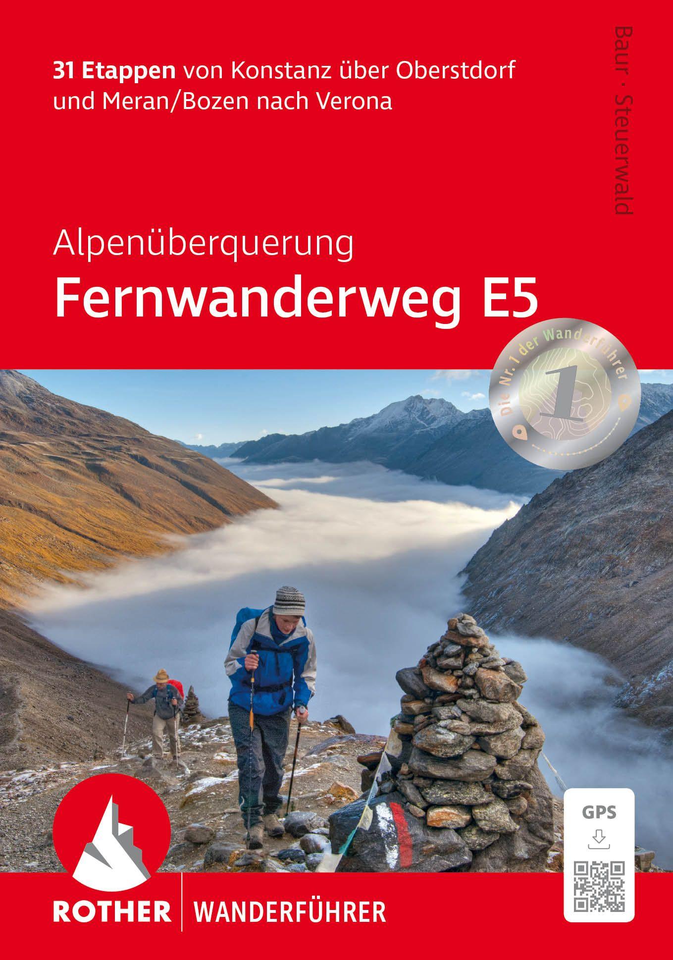 Vorderes Coverbild Alpenüberquerung Fernwanderweg E5, Rother Wanderführer