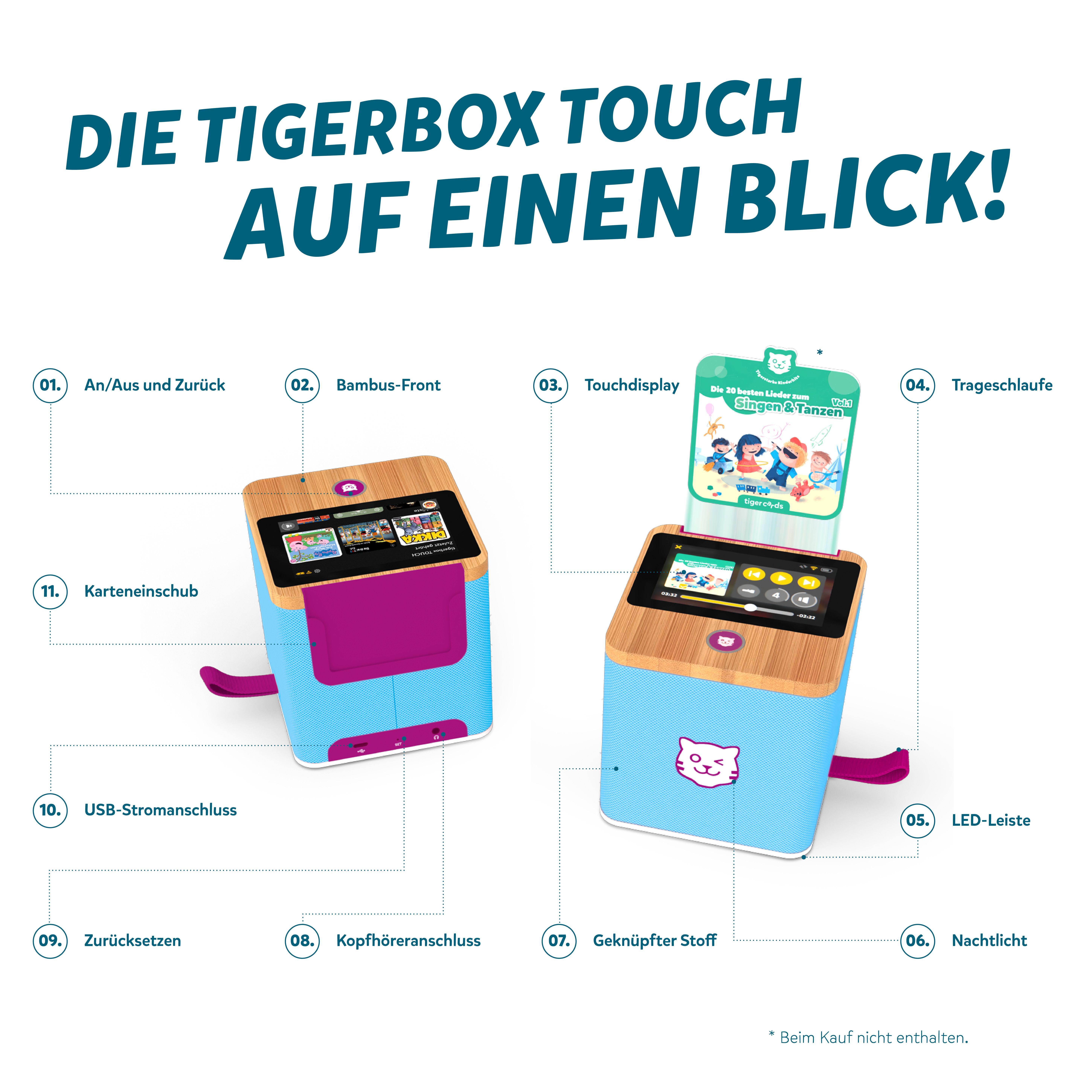 Beispielinhalt (Bild) tigerbox TOUCH PLUS ( Miami Sky / hellblau ) - ltd Edition
