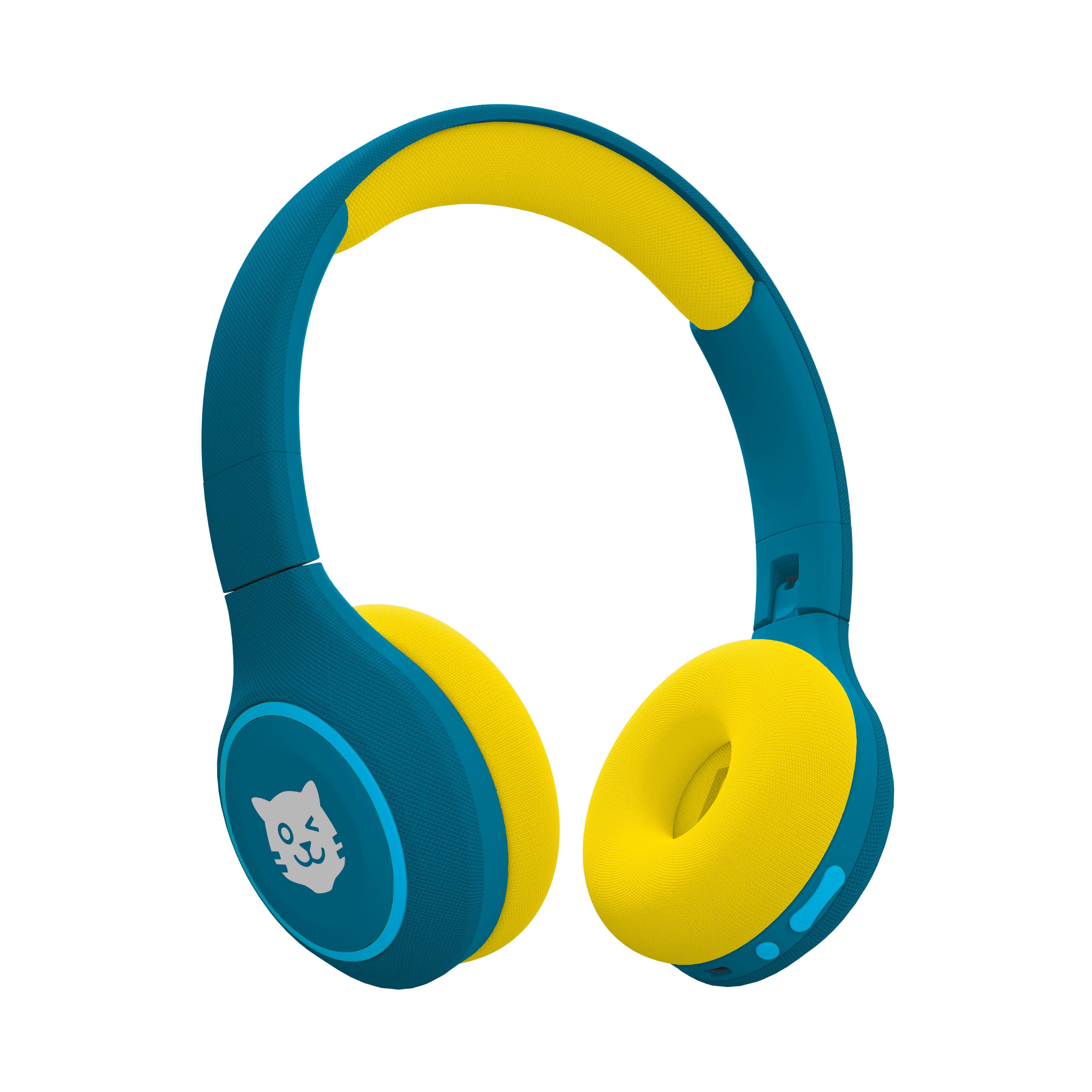 Vorderes Coverbild tigerbuddies Bluetooth Kinderkopfhörer Royal Sun ( dunkelblau / gelb )