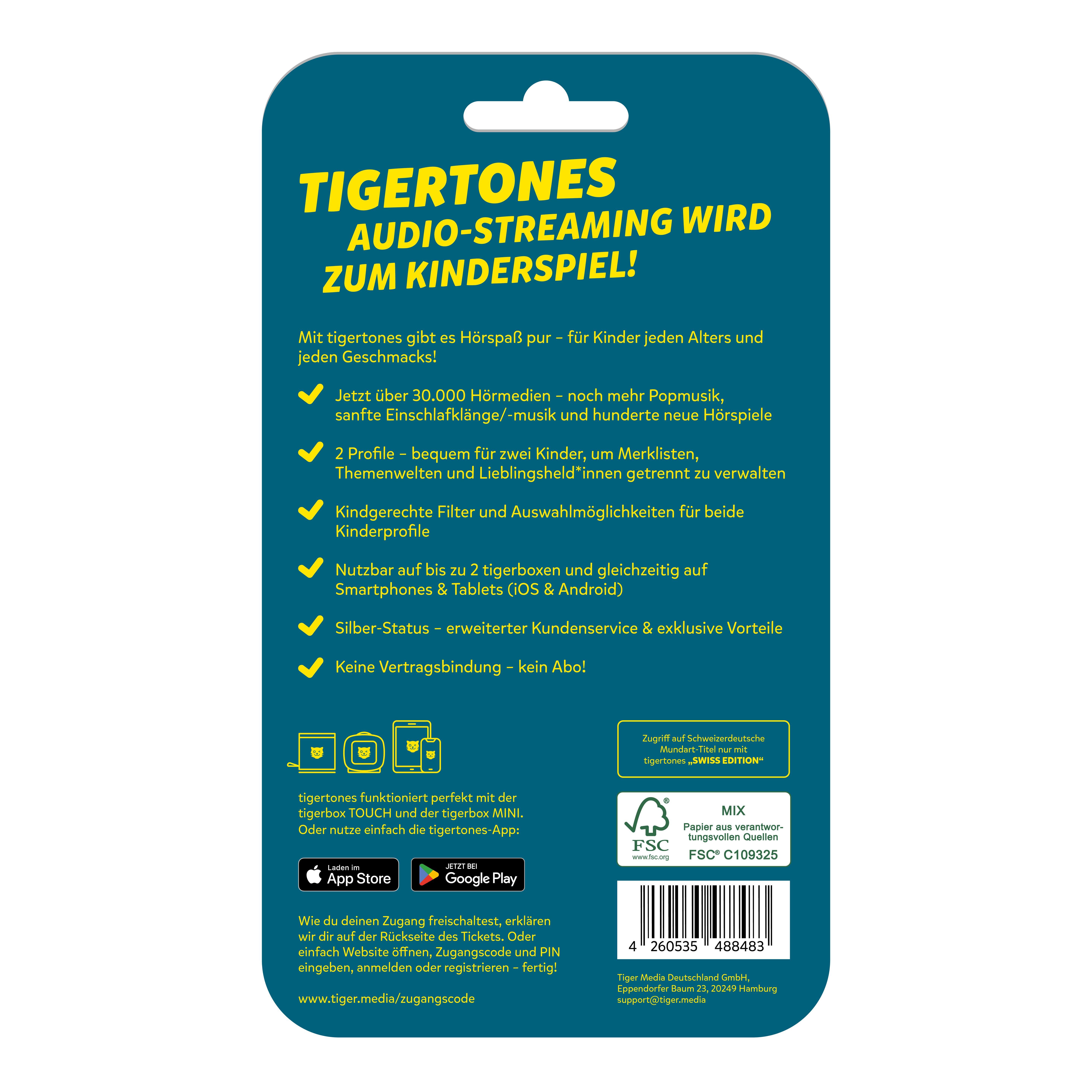 Beispielinhalt (Bild) tigertones DUO ticket - 6 Monate