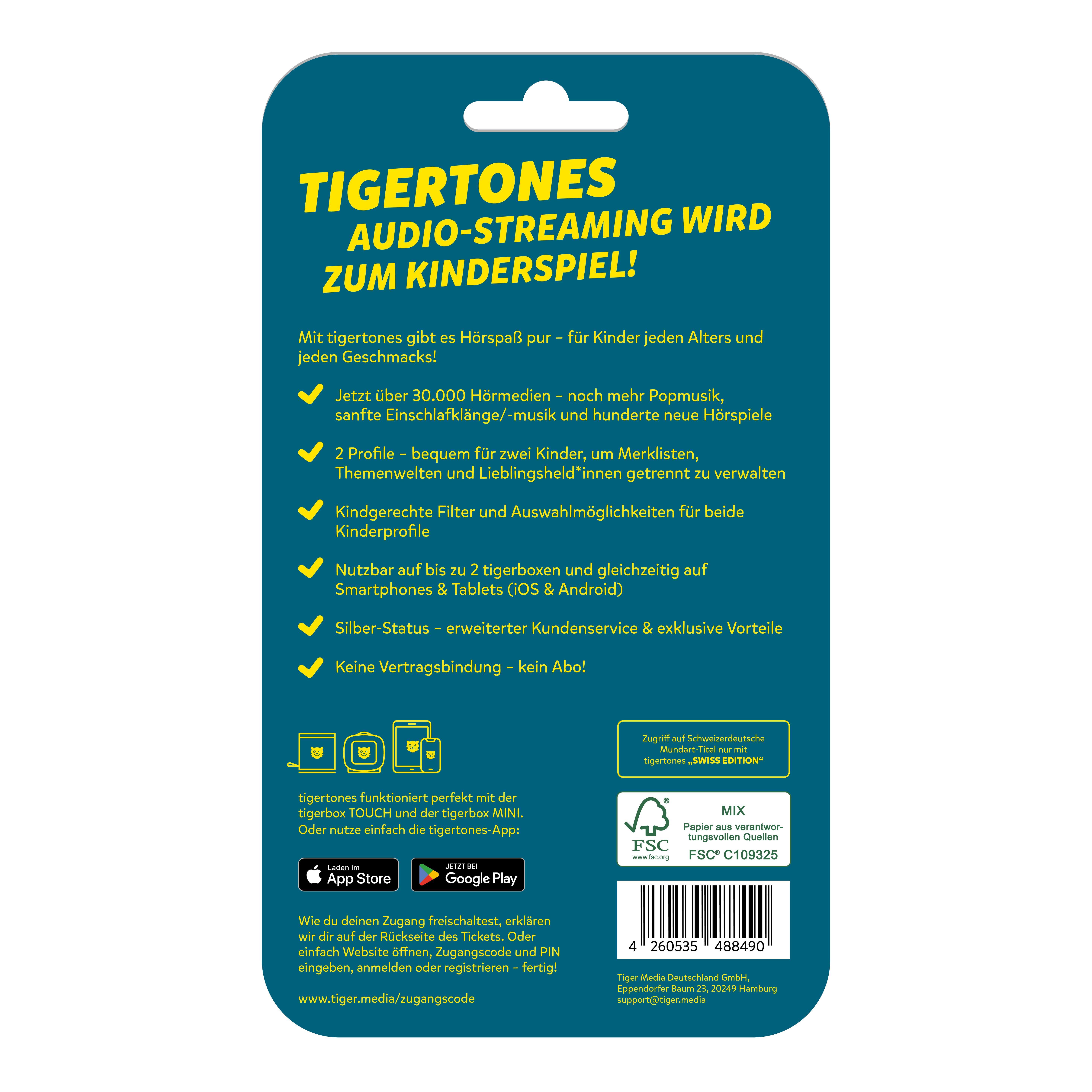 Beispielinhalt (Bild) tigertones DUO ticket - 12 Monate