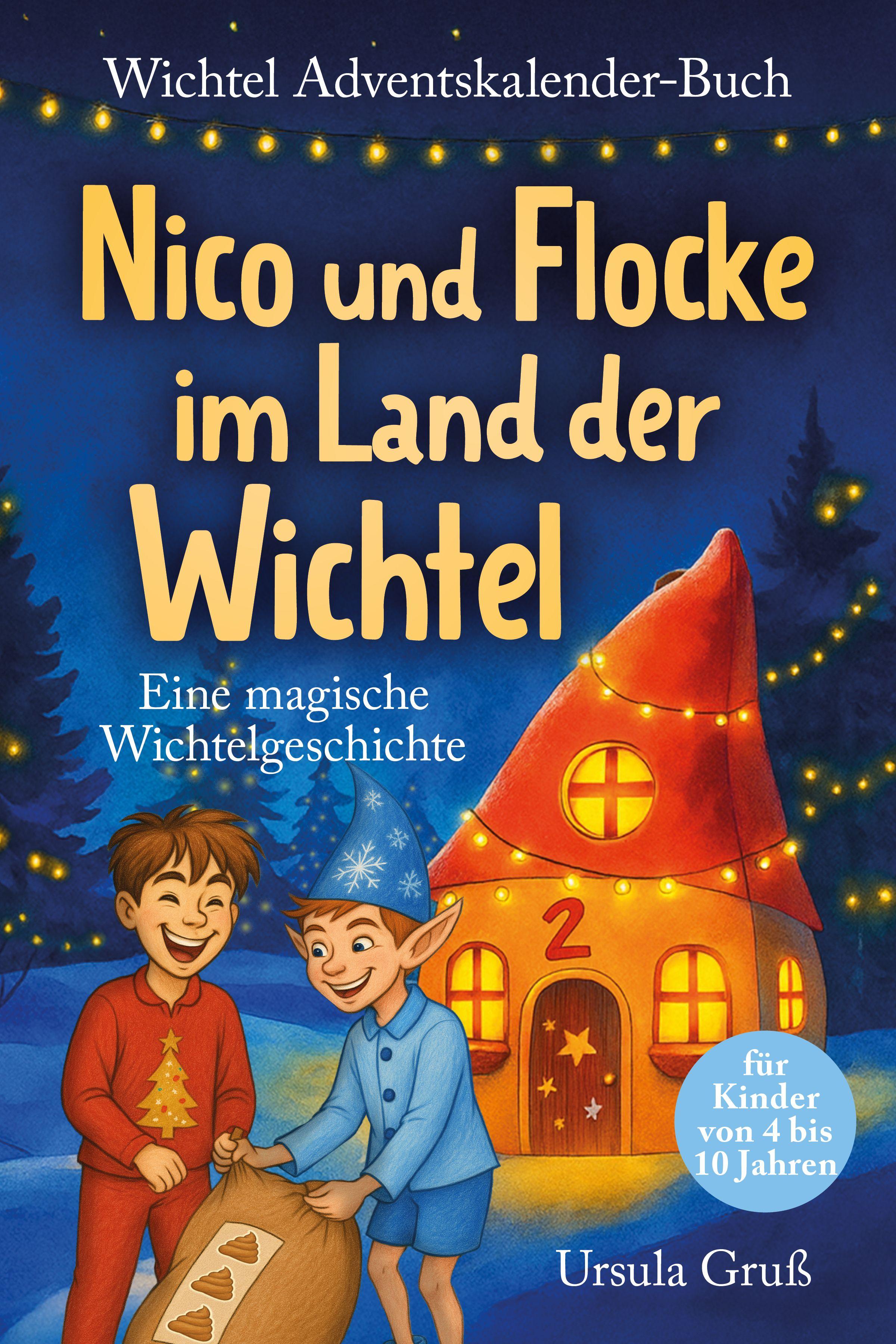 Vorderes Coverbild Wichtel-Adventskalender-Buch | Eine magische Wichtelgeschichte für Kinder von 4 bis 10 Jahren | Nico und Flocke im Land der Wichtel | Zum Vorlesen & Selbstlesen im Advent | Für Erstleser