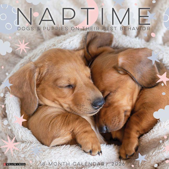 Vorderes Coverbild Naptime: Dogs & Puppies on Their Best Behavior 2026 12 X 12 Wall Calendar