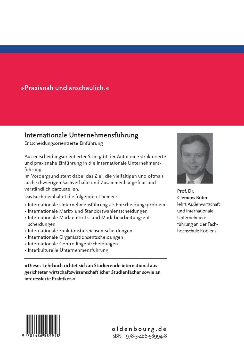 Rückseitencover Internationale Unternehmensführung