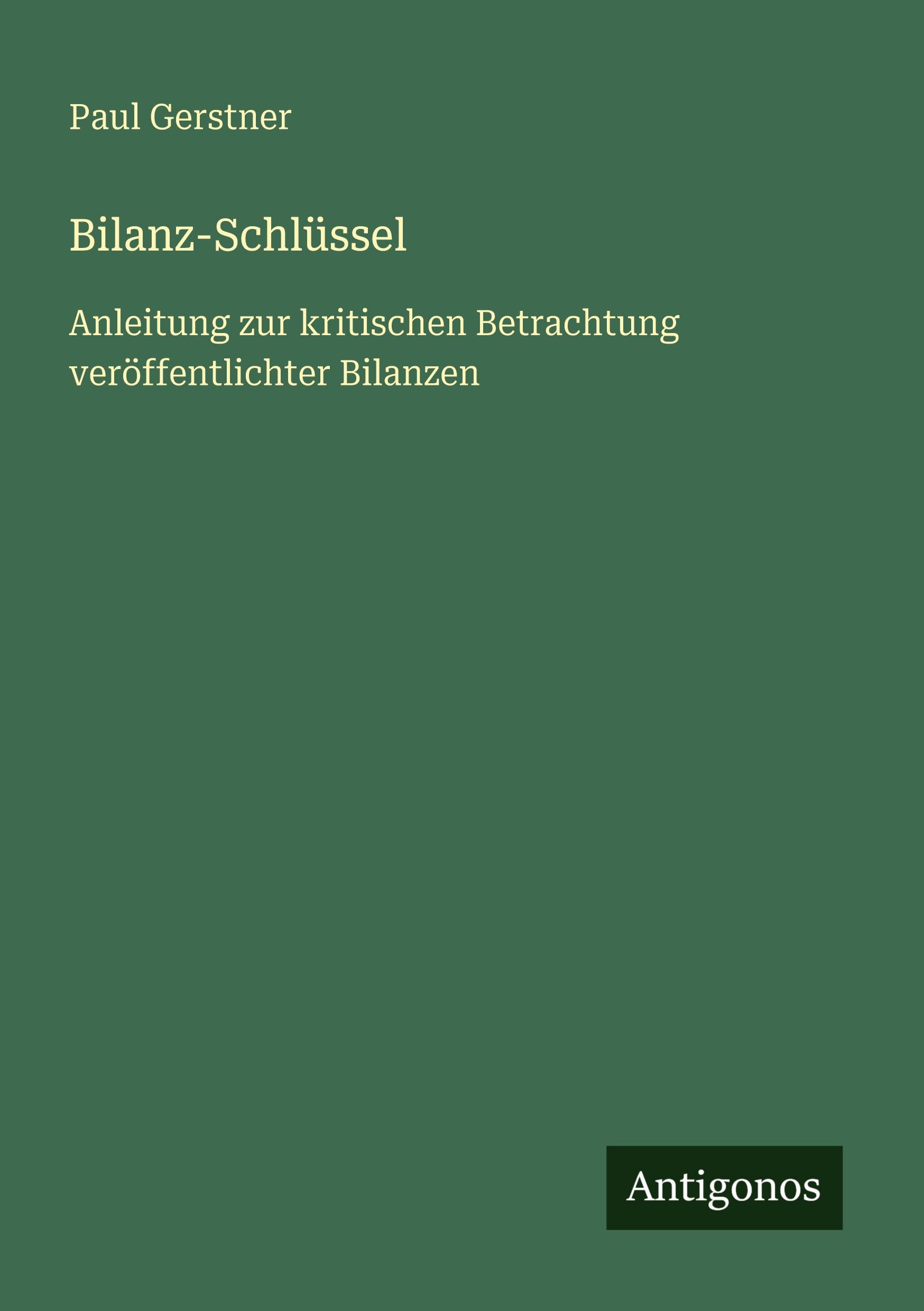 Vorderes Coverbild Bilanz-Schlüssel
