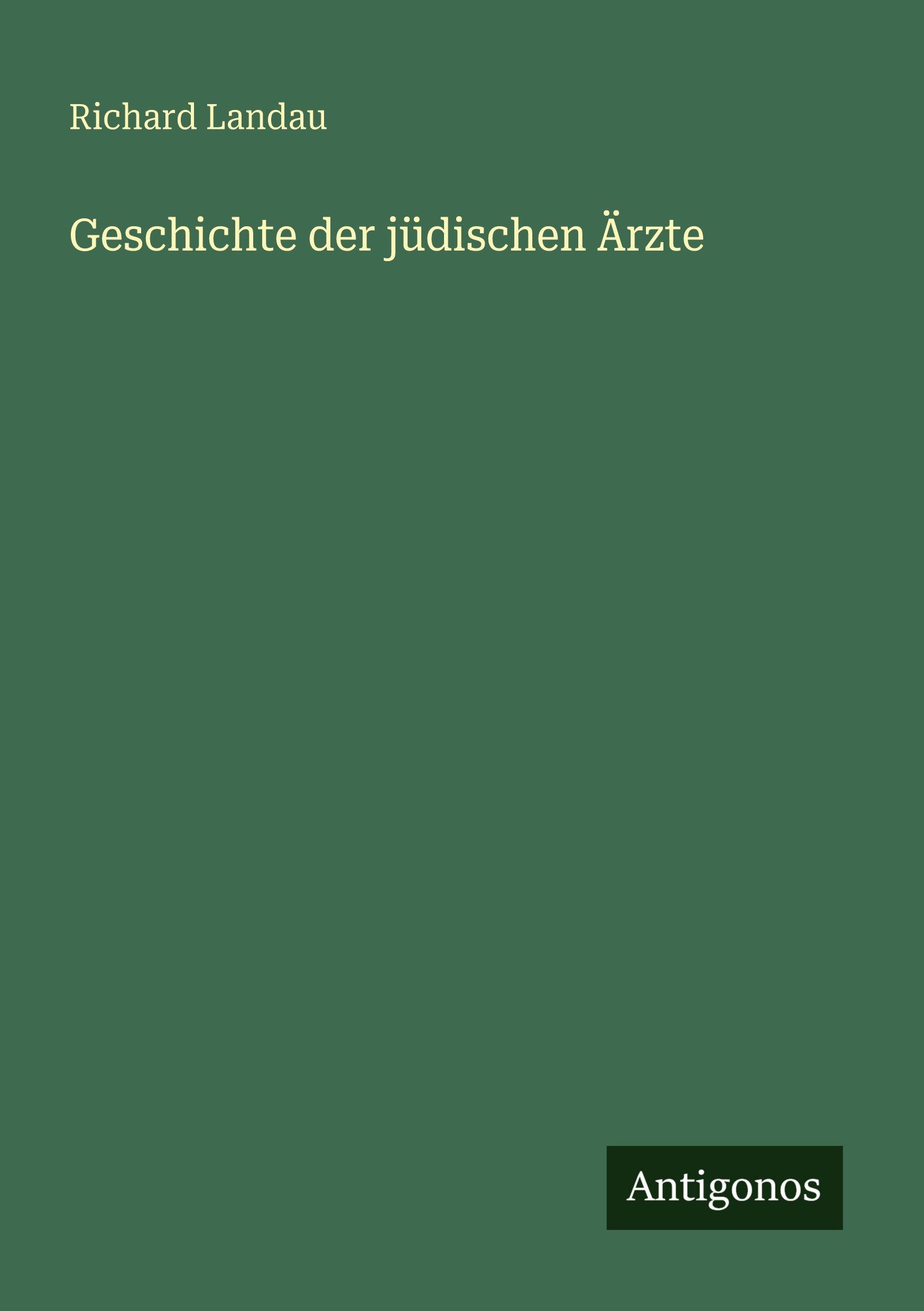 Vorderes Coverbild Geschichte der jüdischen Ärzte