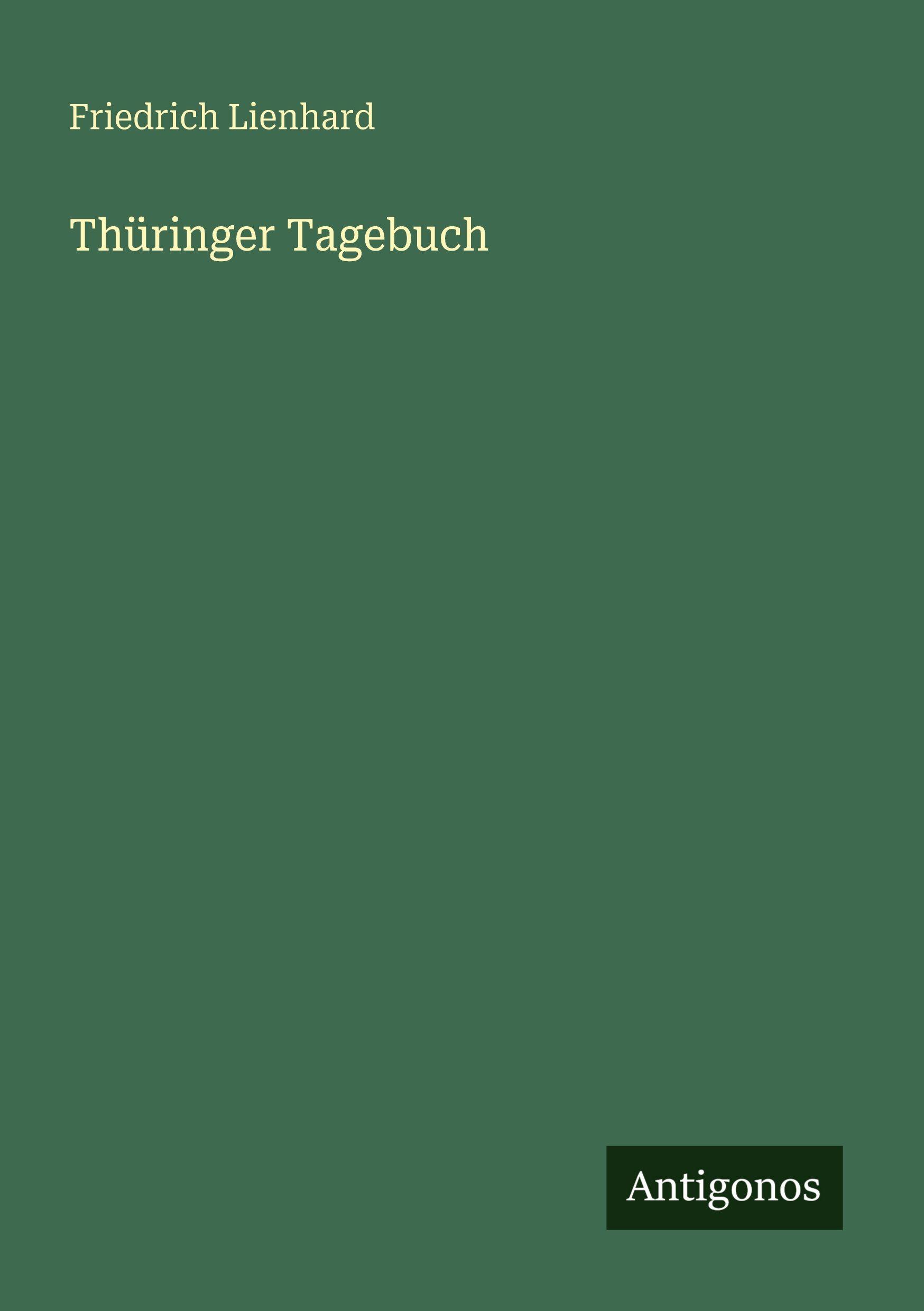 Vorderes Coverbild Thüringer Tagebuch