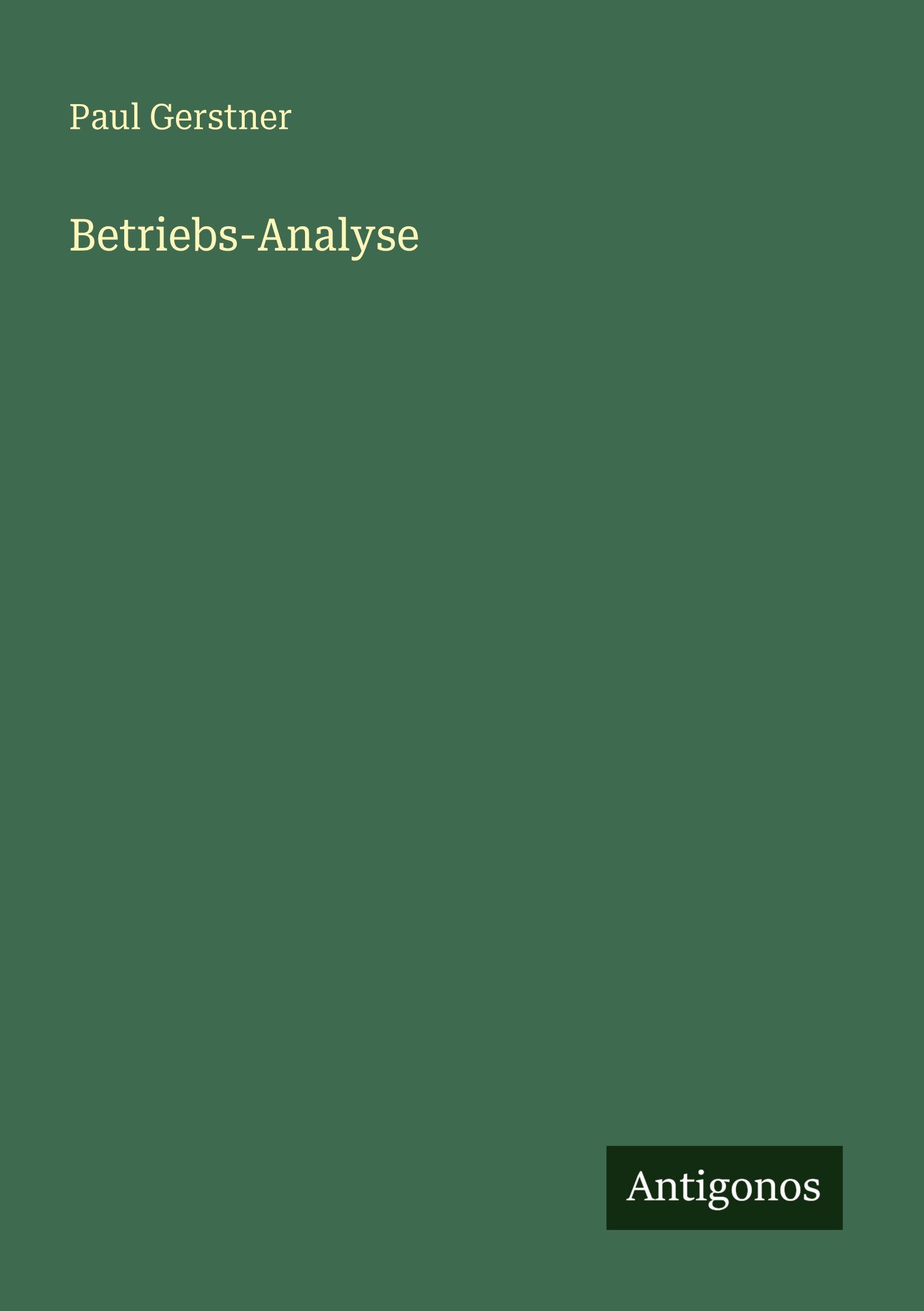 Vorderes Coverbild Betriebs-Analyse
