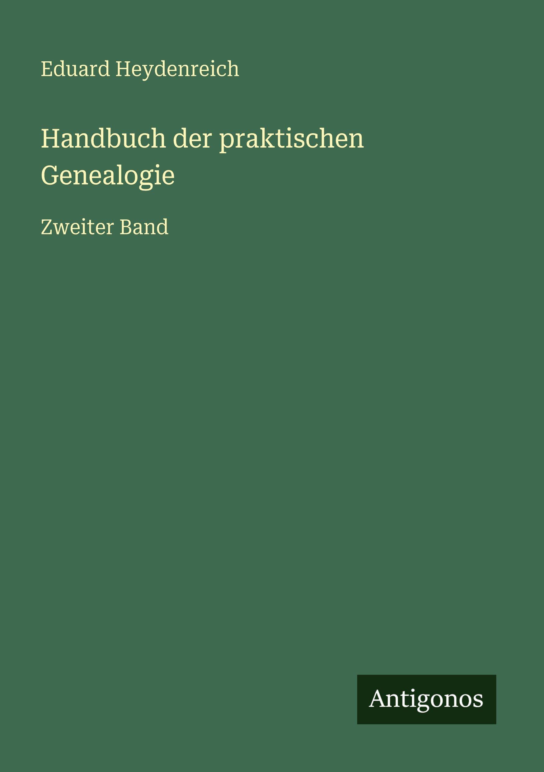 Vorderes Coverbild Handbuch der praktischen Genealogie