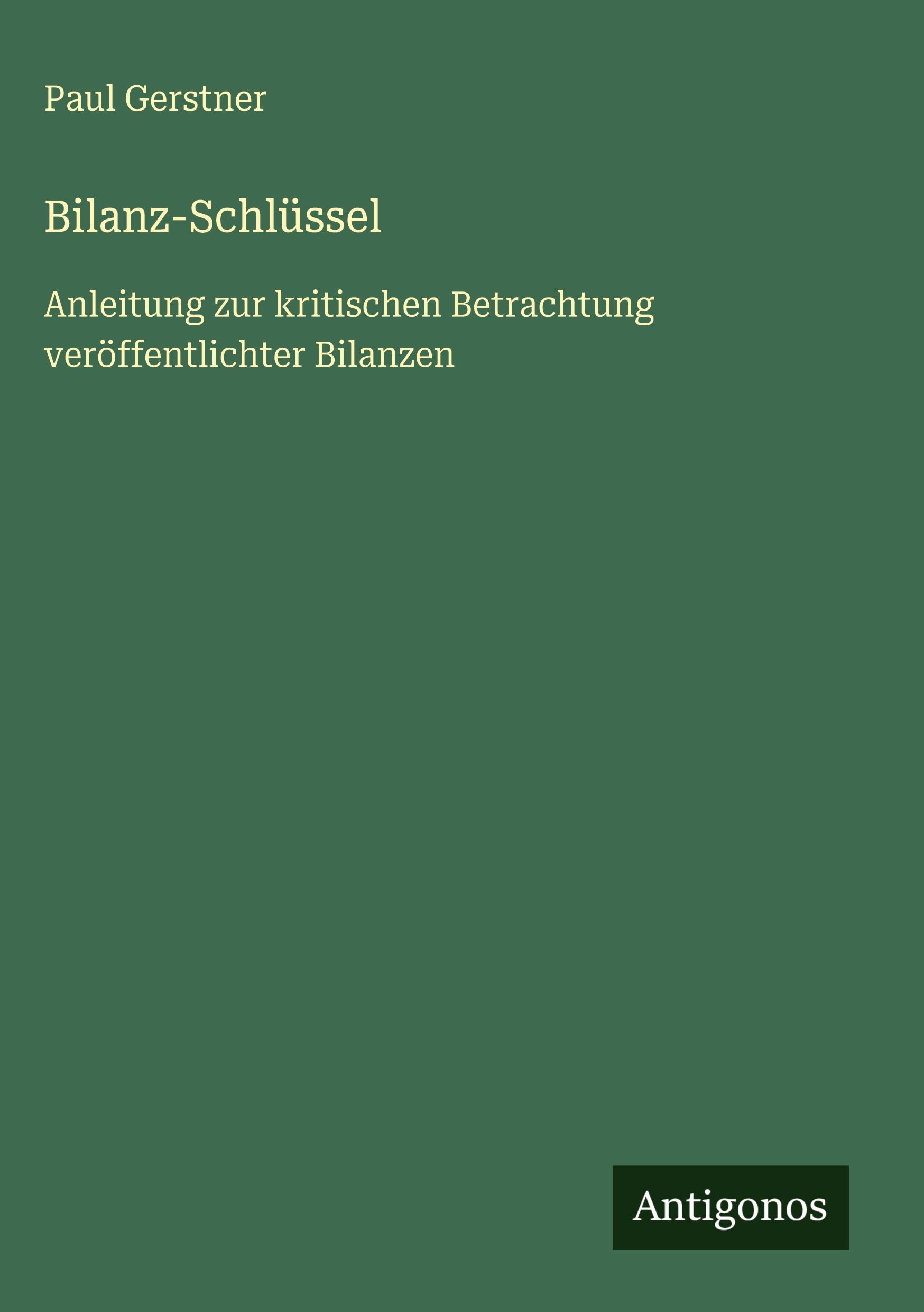 Vorderes Coverbild Bilanz-Schlüssel