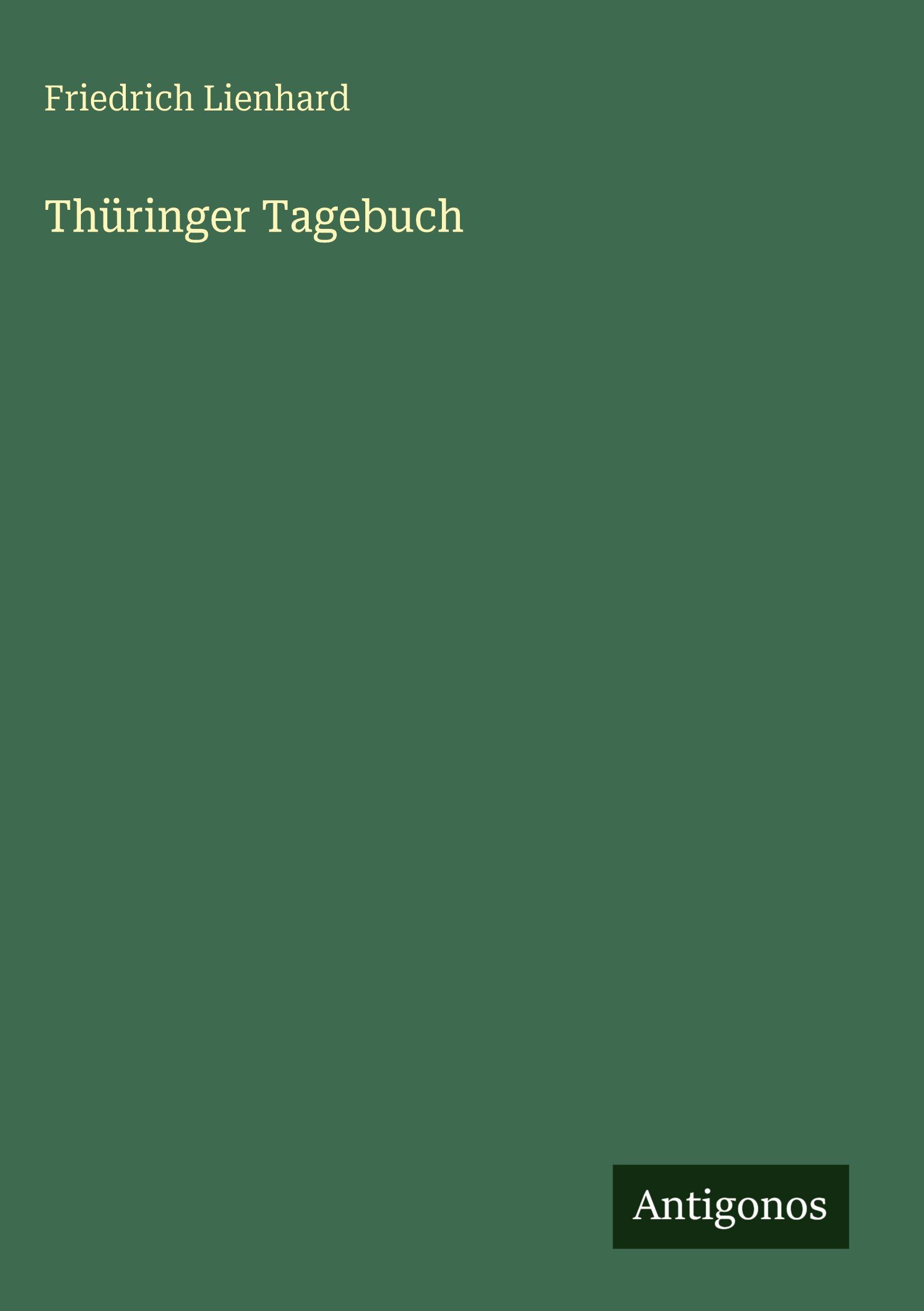 Vorderes Coverbild Thüringer Tagebuch