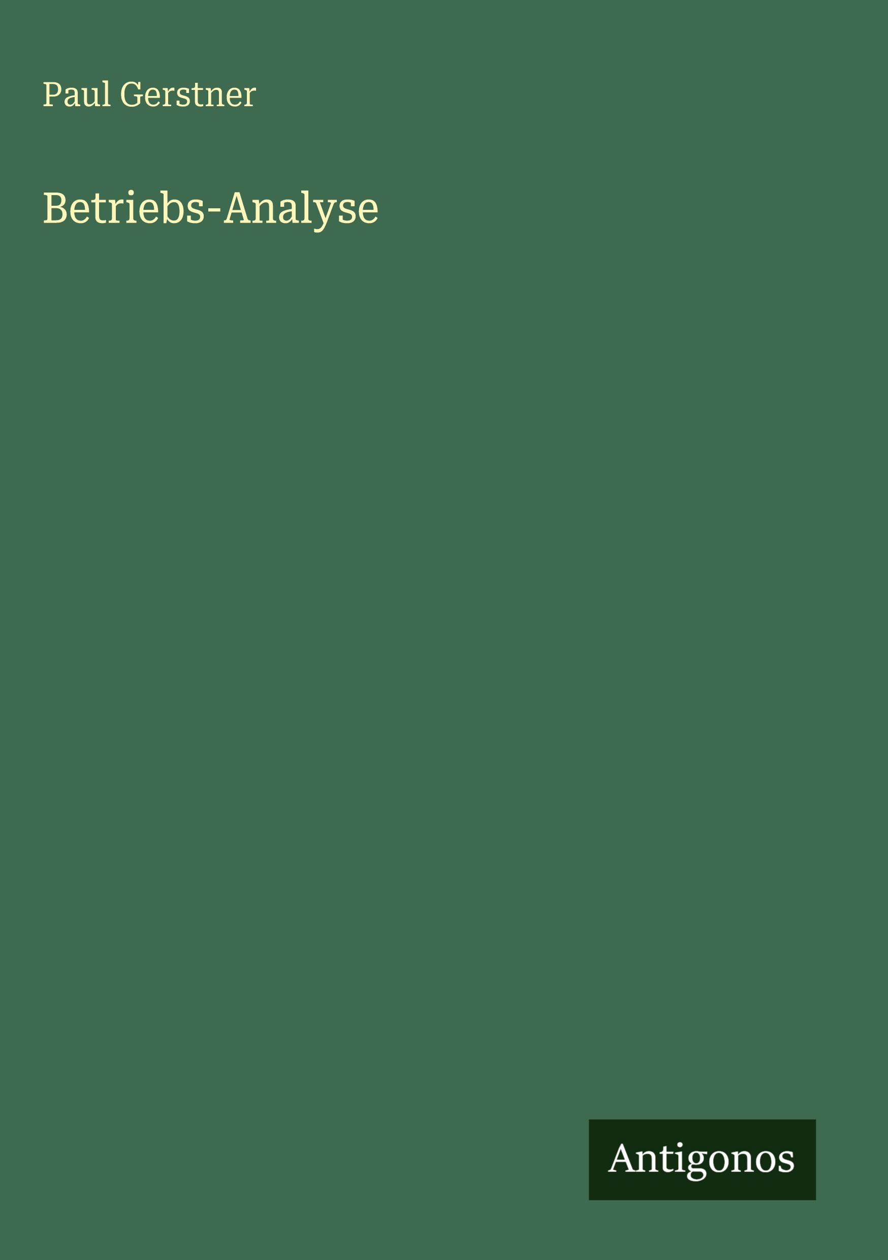 Vorderes Coverbild Betriebs-Analyse