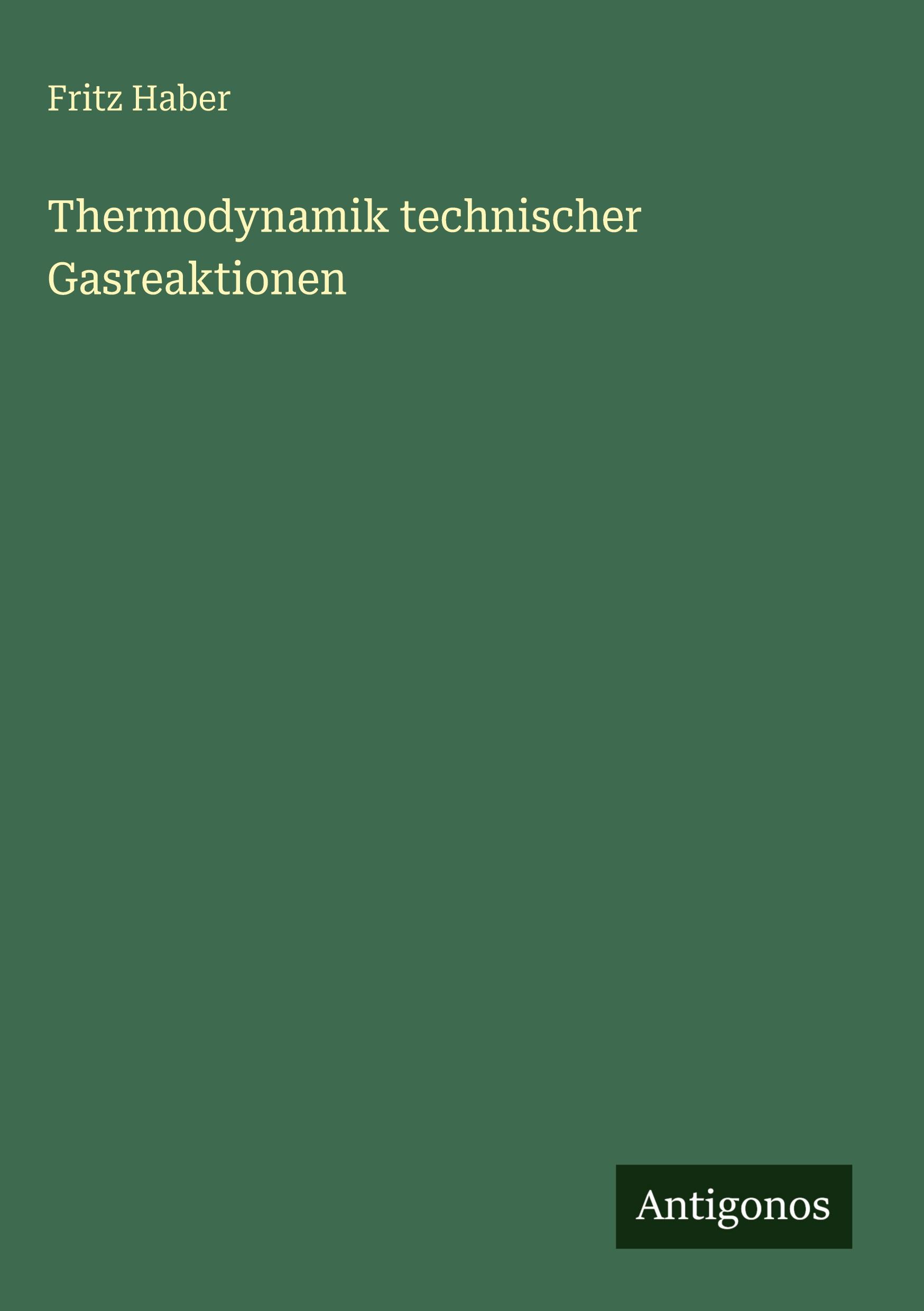 Vorderes Coverbild Thermodynamik technischer Gasreaktionen