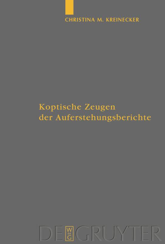 Vorderes Coverbild Koptische Zeugen der Auferstehungsberichte