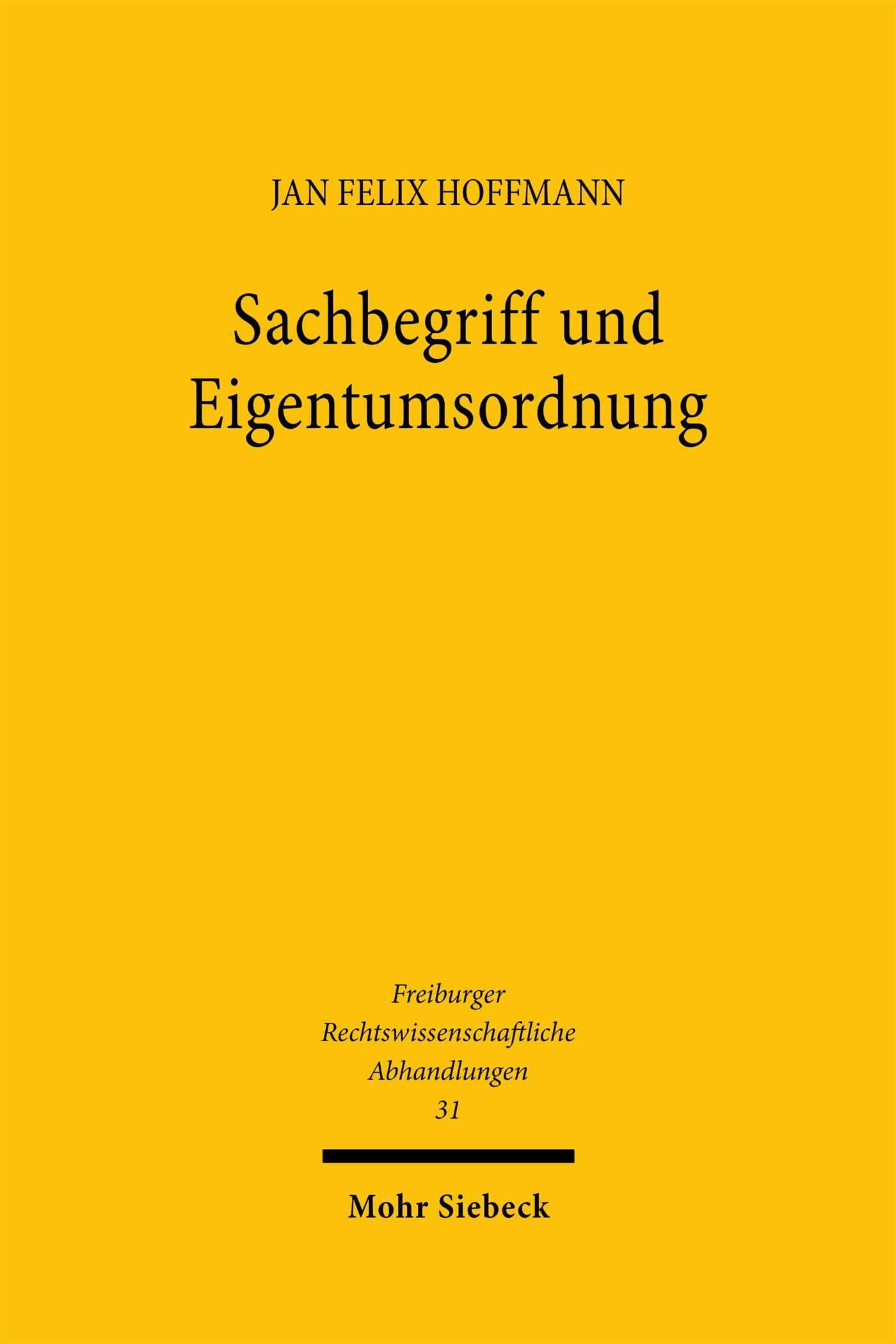 Vorderes Coverbild Sachbegriff und Eigentumsordnung
