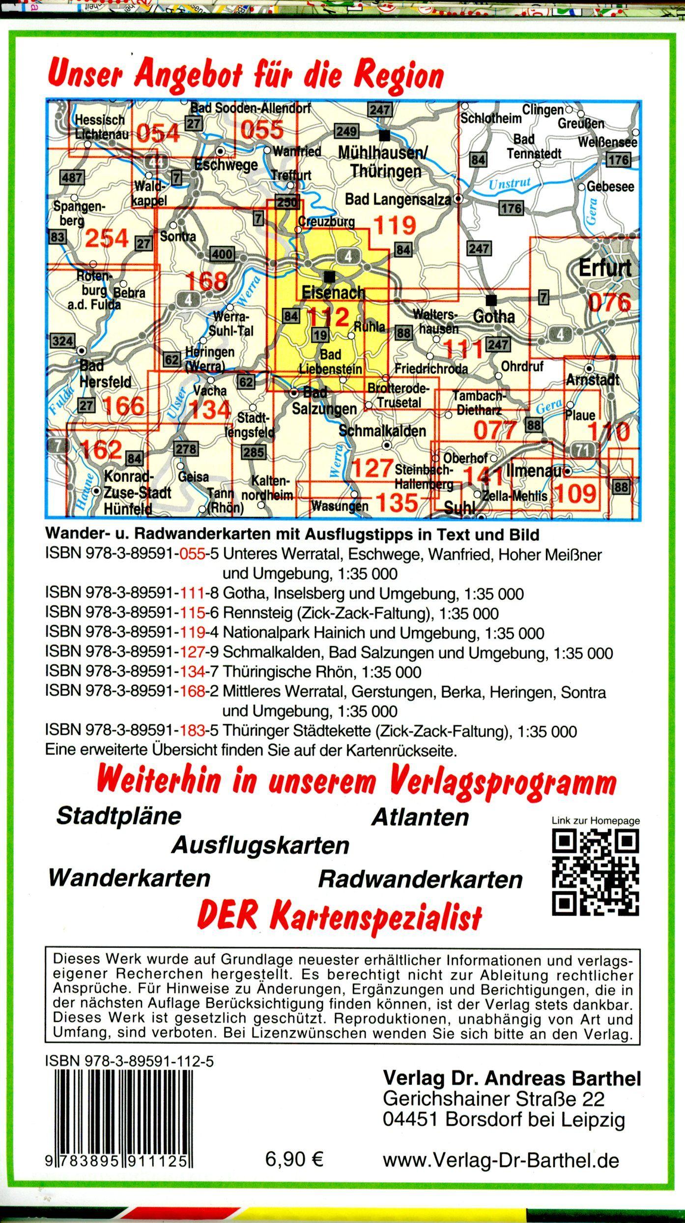 Beispielinhalt (Bild) Eisenach, Ruhla und Umgebung 1 : 35 000. Radwander-und Wanderkarte