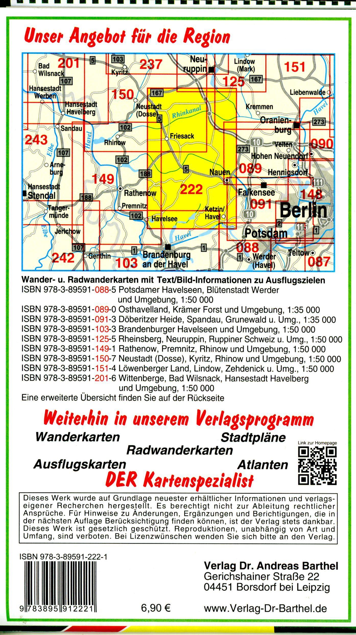 Beispielinhalt (Bild) Radwander- und Wanderkarte Havelländisches Luch, Nauen, Fehrbellin, Friesack, Ribbeck und Umgebung 1 : 50 000