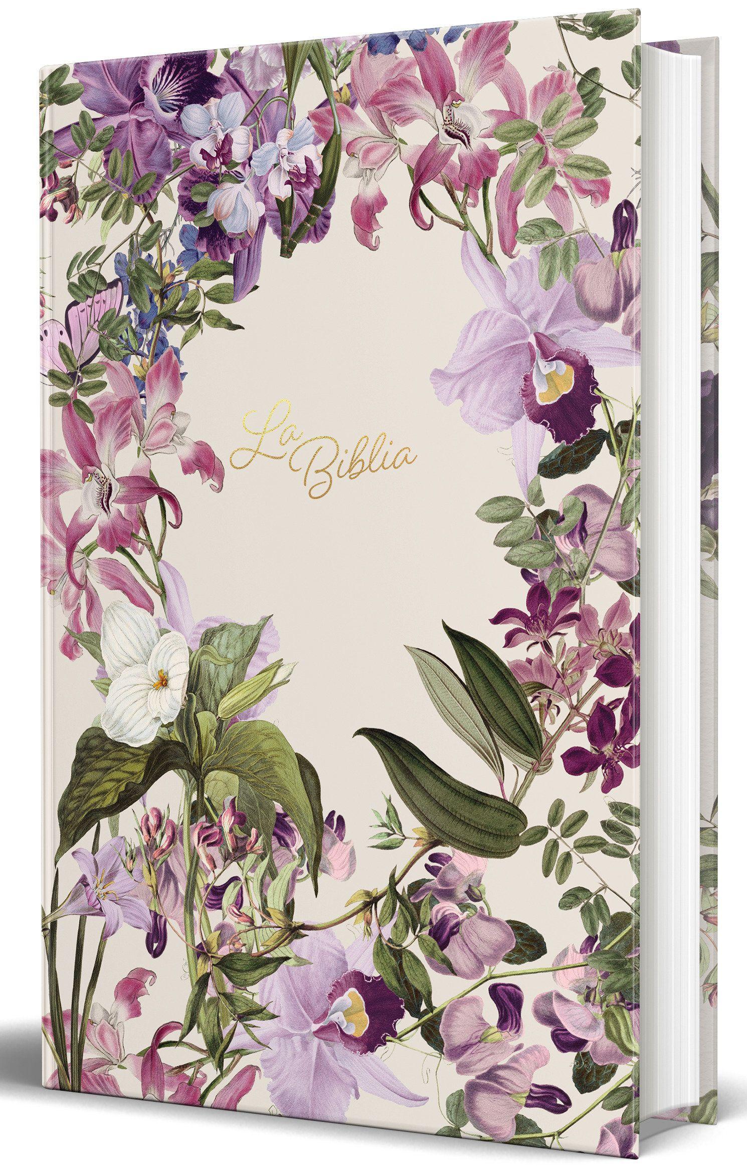 Vorderes Coverbild La Biblia Católica: Edición Letra Grande. Tapa Dura, Morada Con Flores / Catholic Bible. Hard Cover, Purple with Flowers