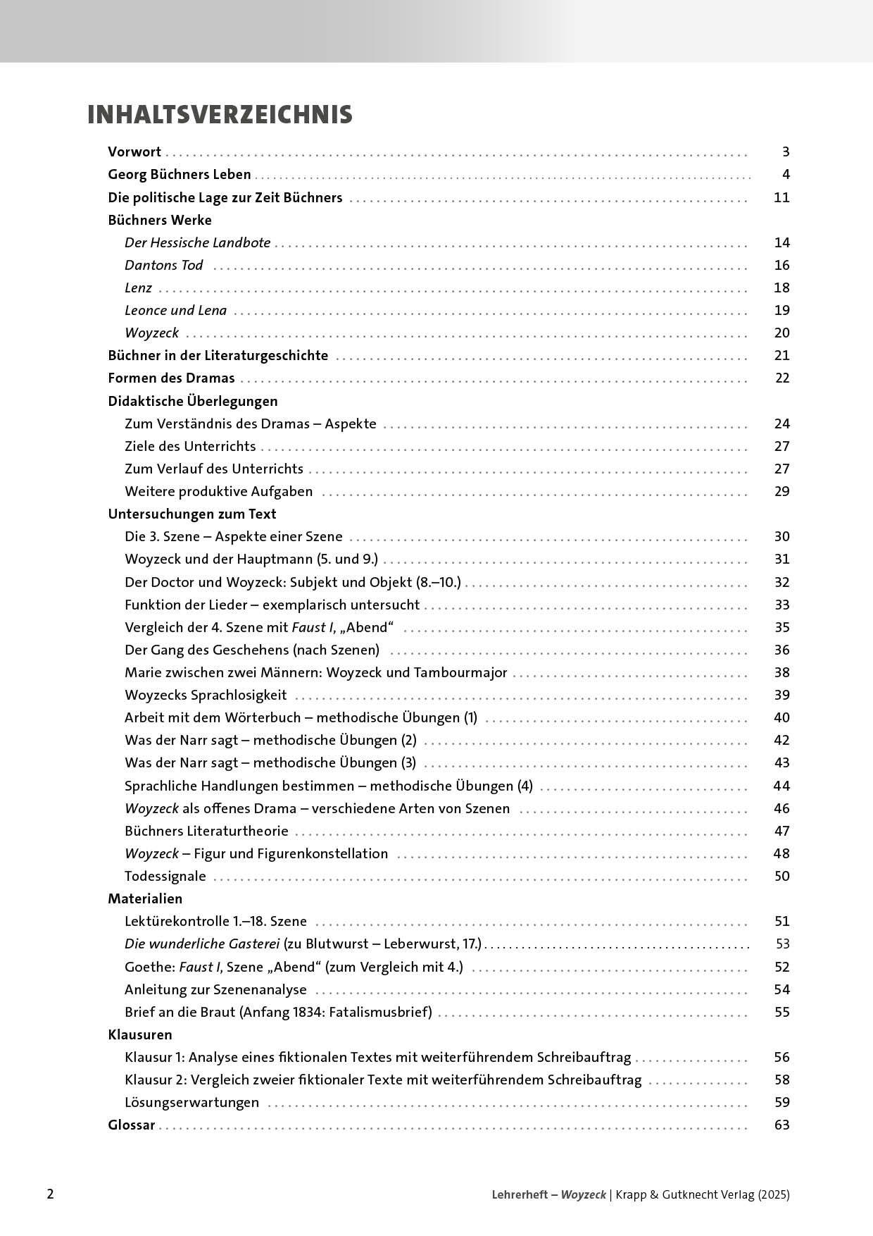 Beispielinhalt (Bild) Woyzeck - Georg Büchner - Lehrerheft