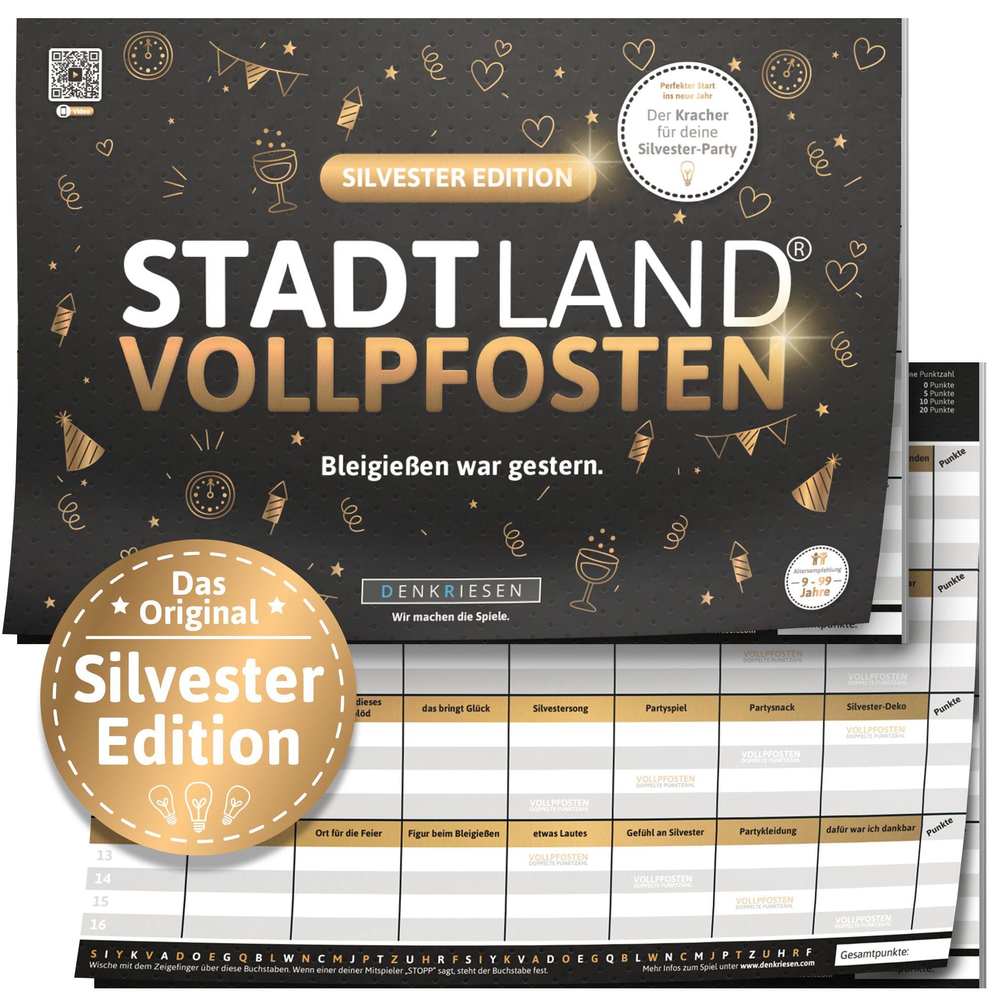 Vorderes Coverbild DENKRIESEN - STADT LAND VOLLPFOSTEN® - SILVESTER EDITION - "Bleigießen war gestern." - A4