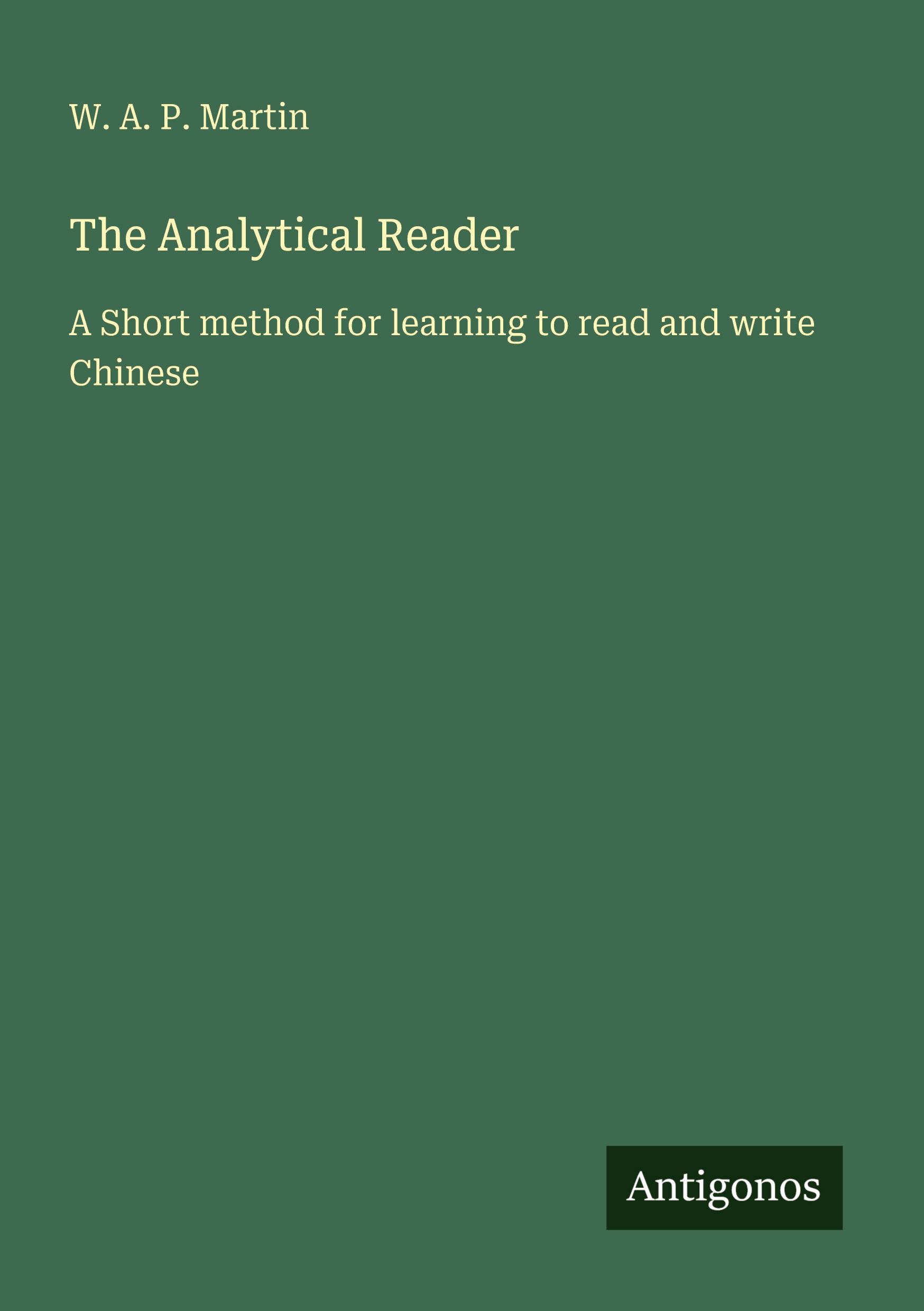 Vorderes Coverbild The Analytical Reader
