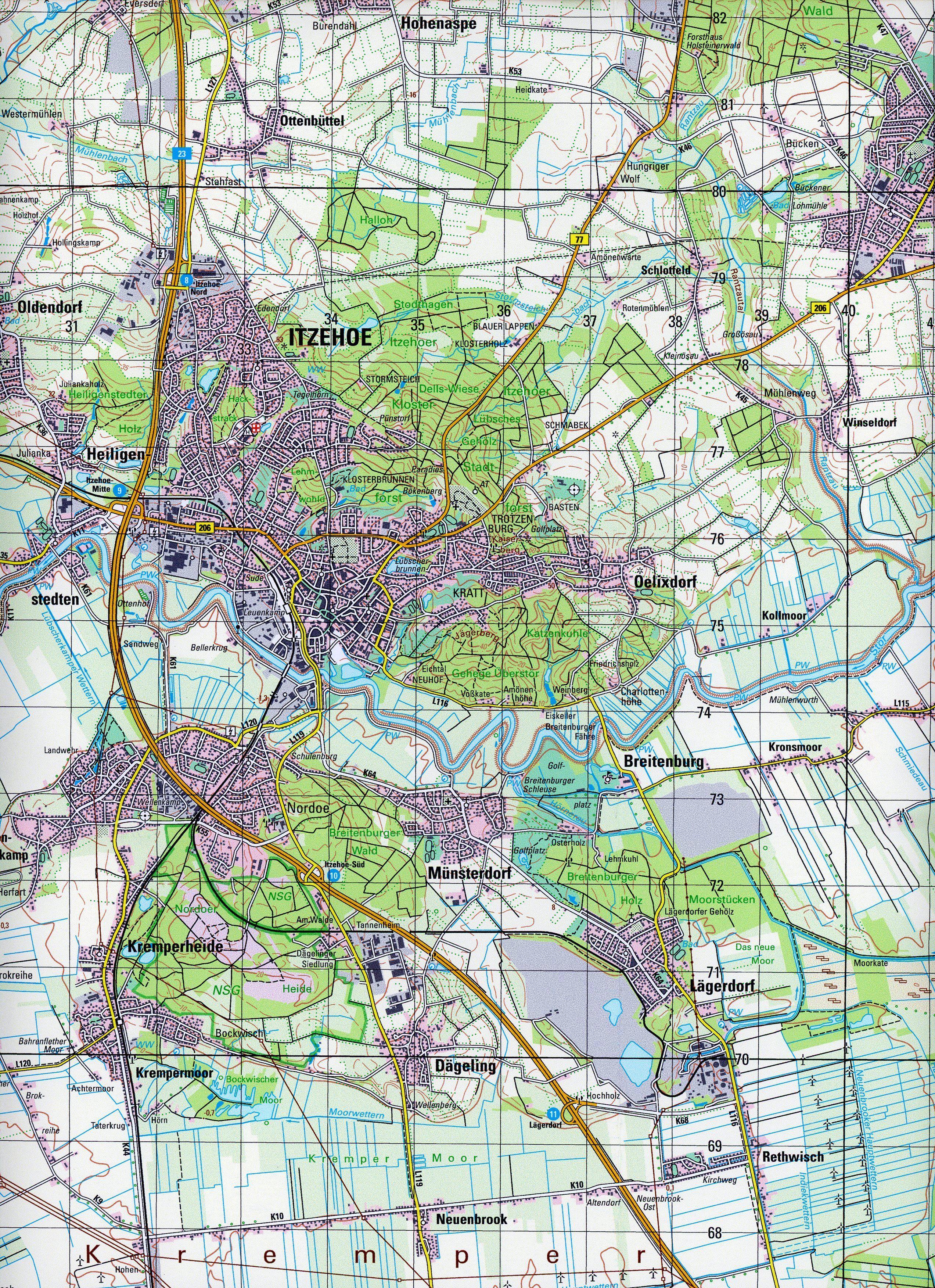 Beispielinhalt (Bild) Itzehoe 1 : 50 000