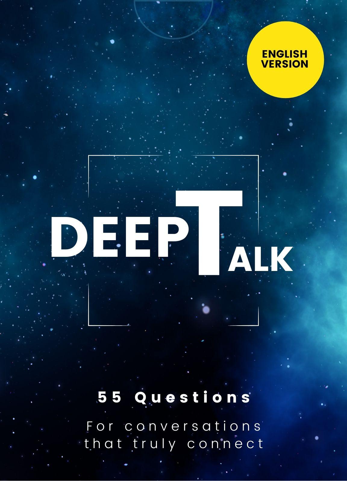 Vorderes Coverbild DeepTalk Gesprächsfragekarten (Poket Size) ENGLISH Version