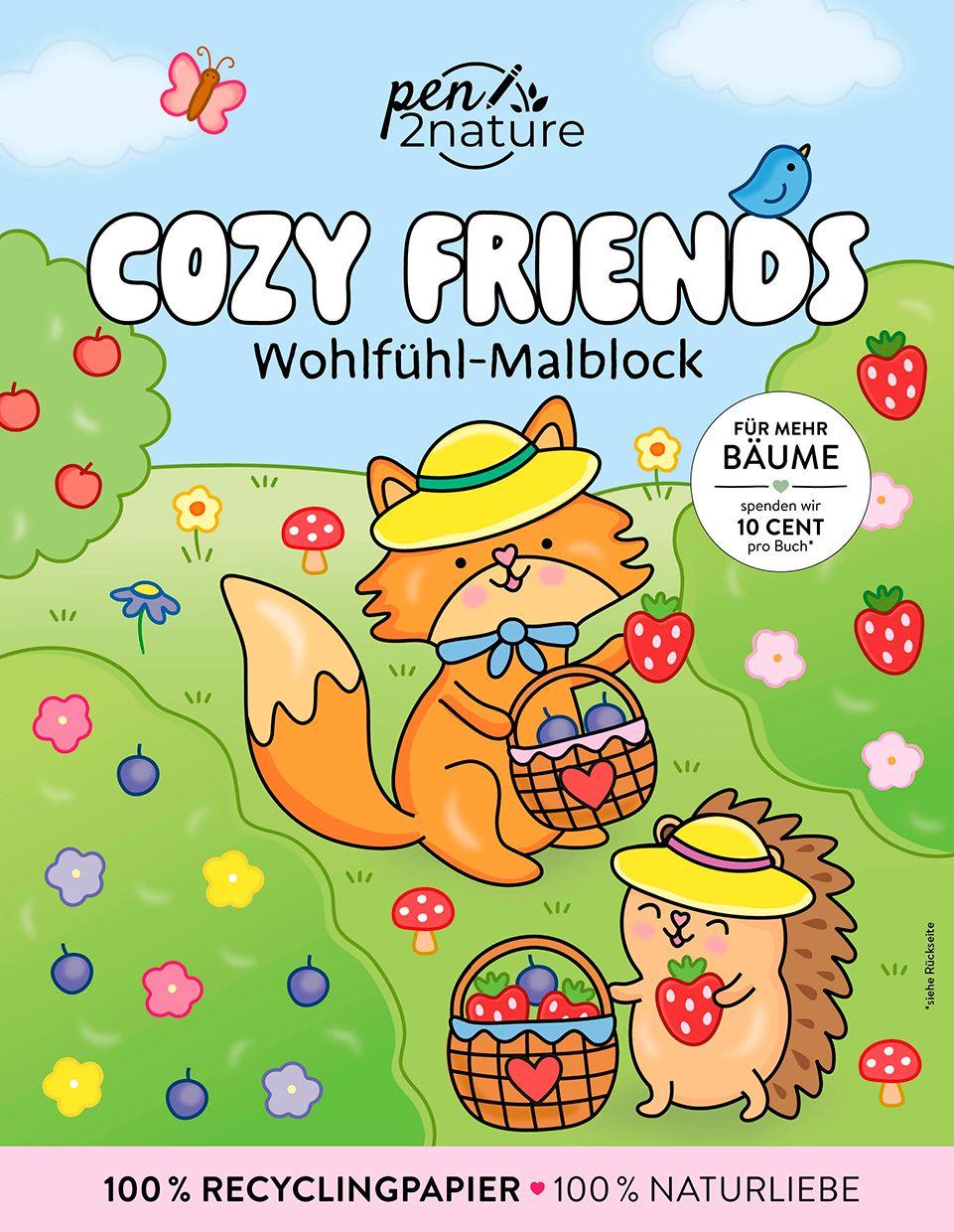 Vorderes Coverbild Cozy Friends: Wohlfühl-Malblock Cozy Coloring | Ausmalen und entspannen