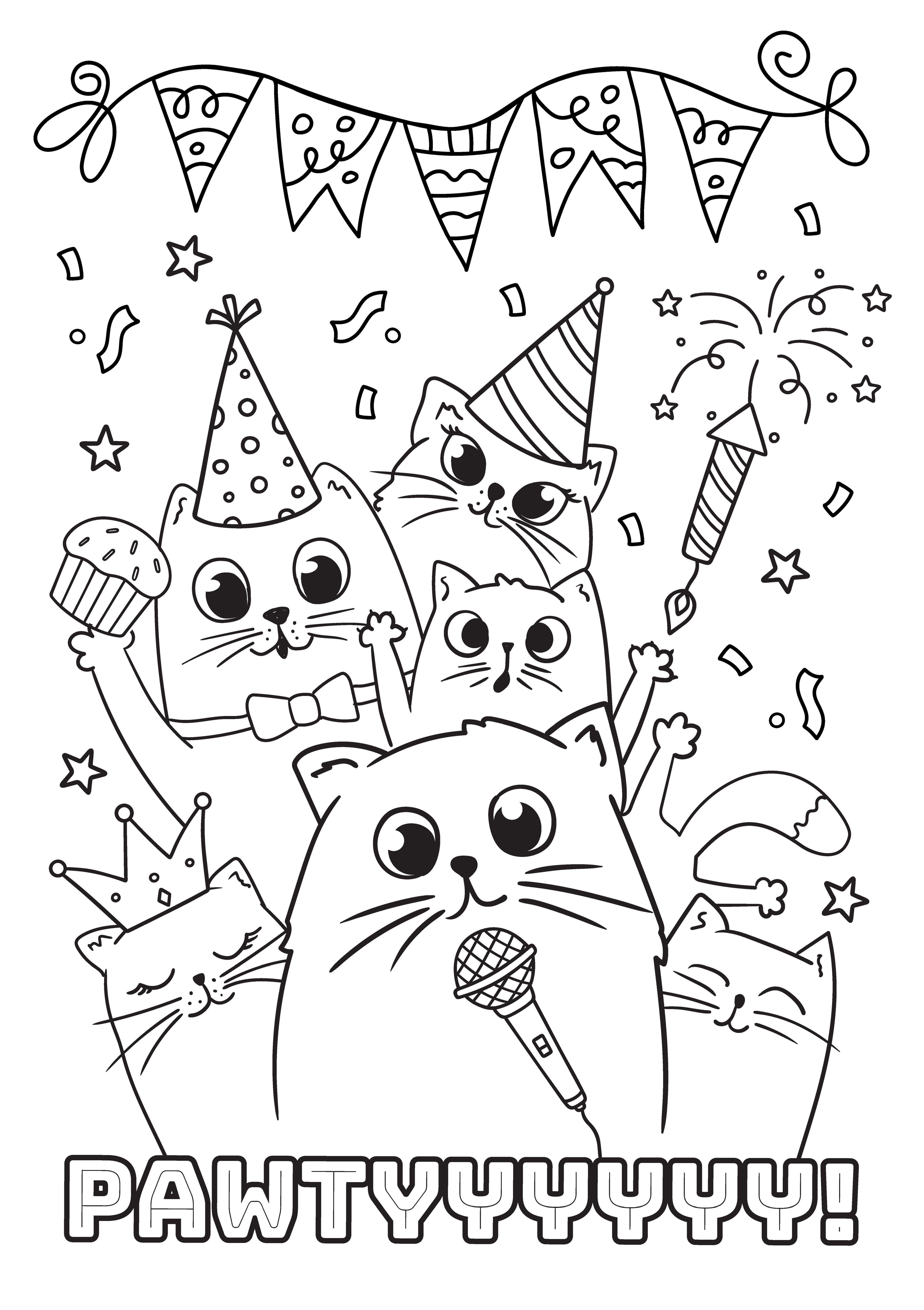 Beispielinhalt (Bild) Ausmal-Postkarten Happy Birthday