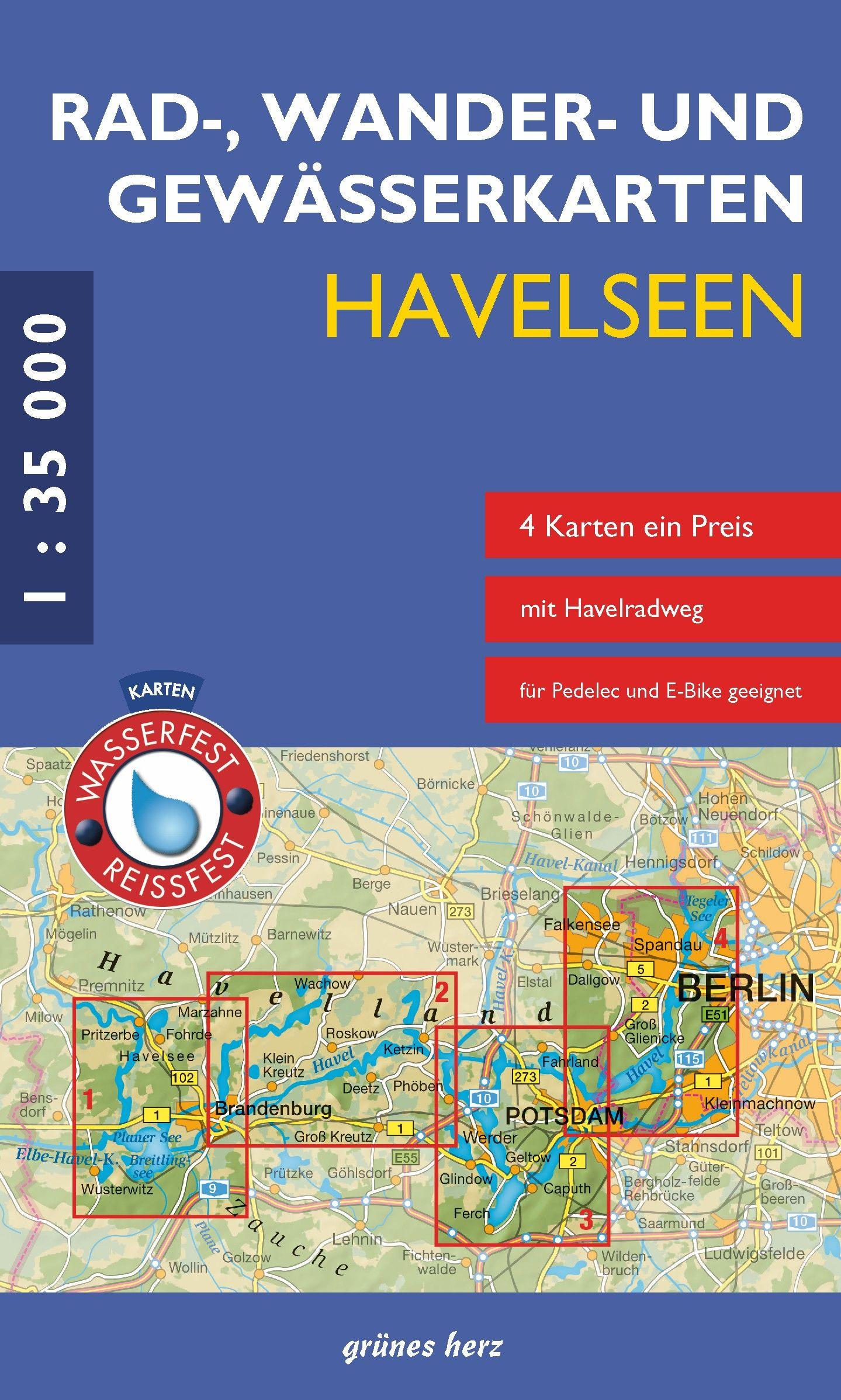 Vorderes Coverbild Rad-, Wander- und Gewässerkarten Havelseen