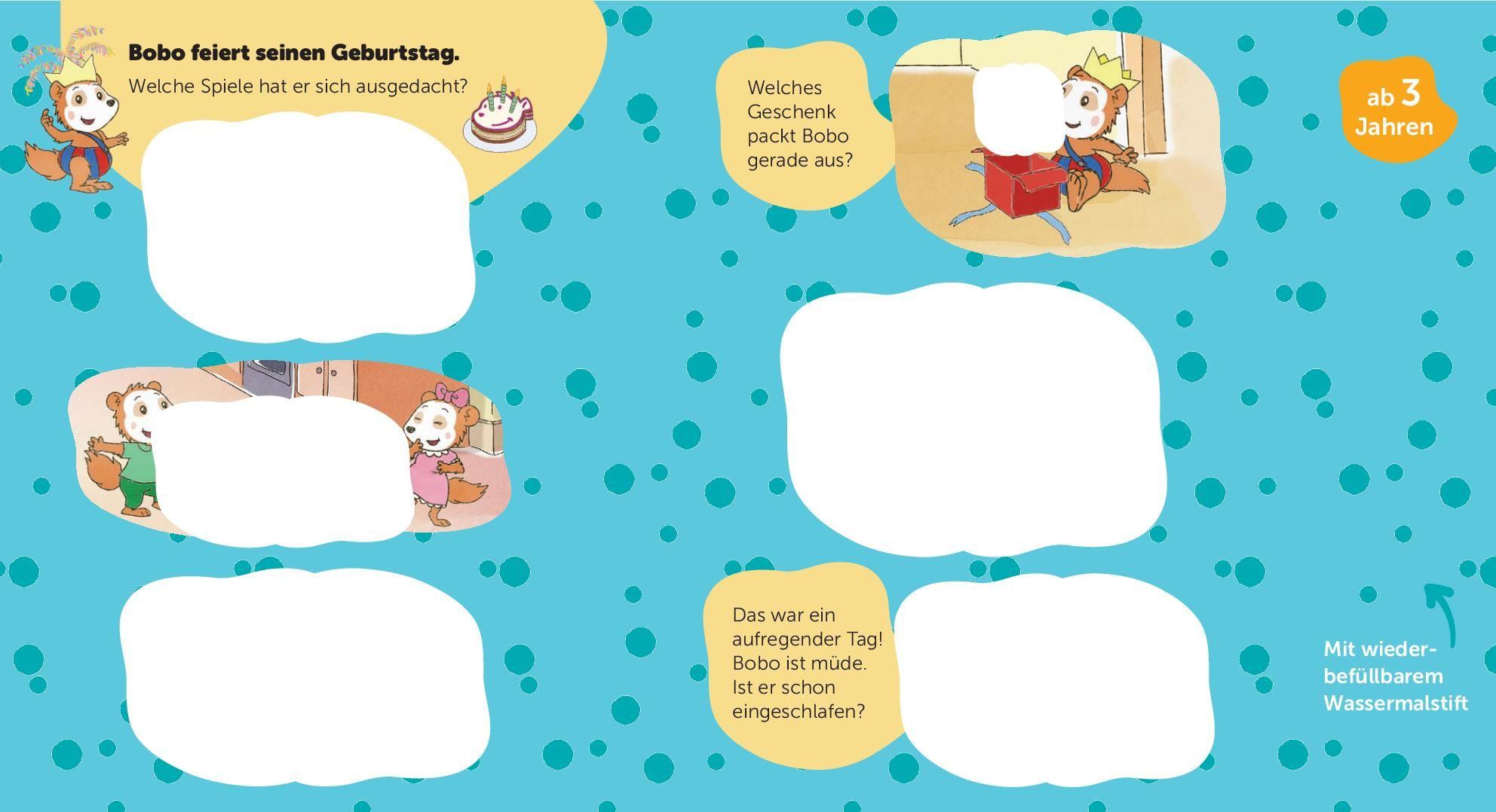 Beispielinhalt (Bild) Bobo Siebenschläfer Mein Wassermalbuch