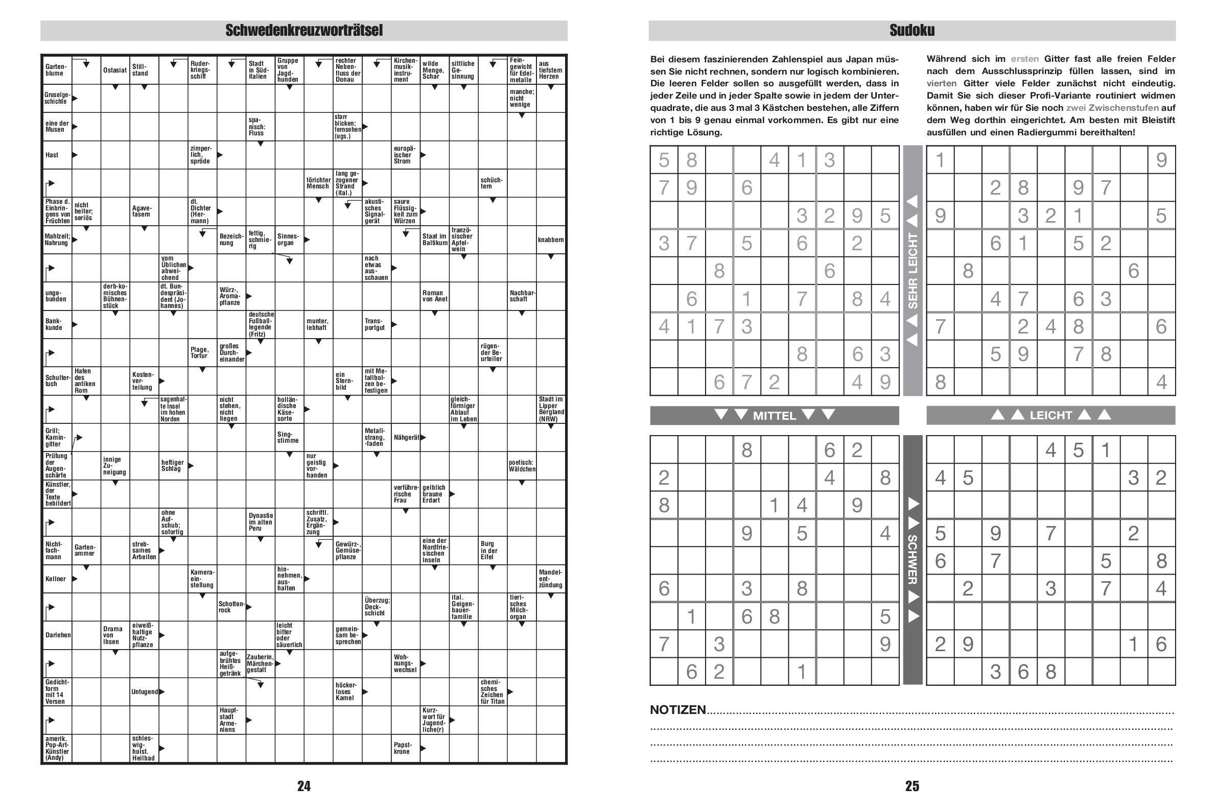 Beispielinhalt (Bild) Giga-Rätselbuch 9