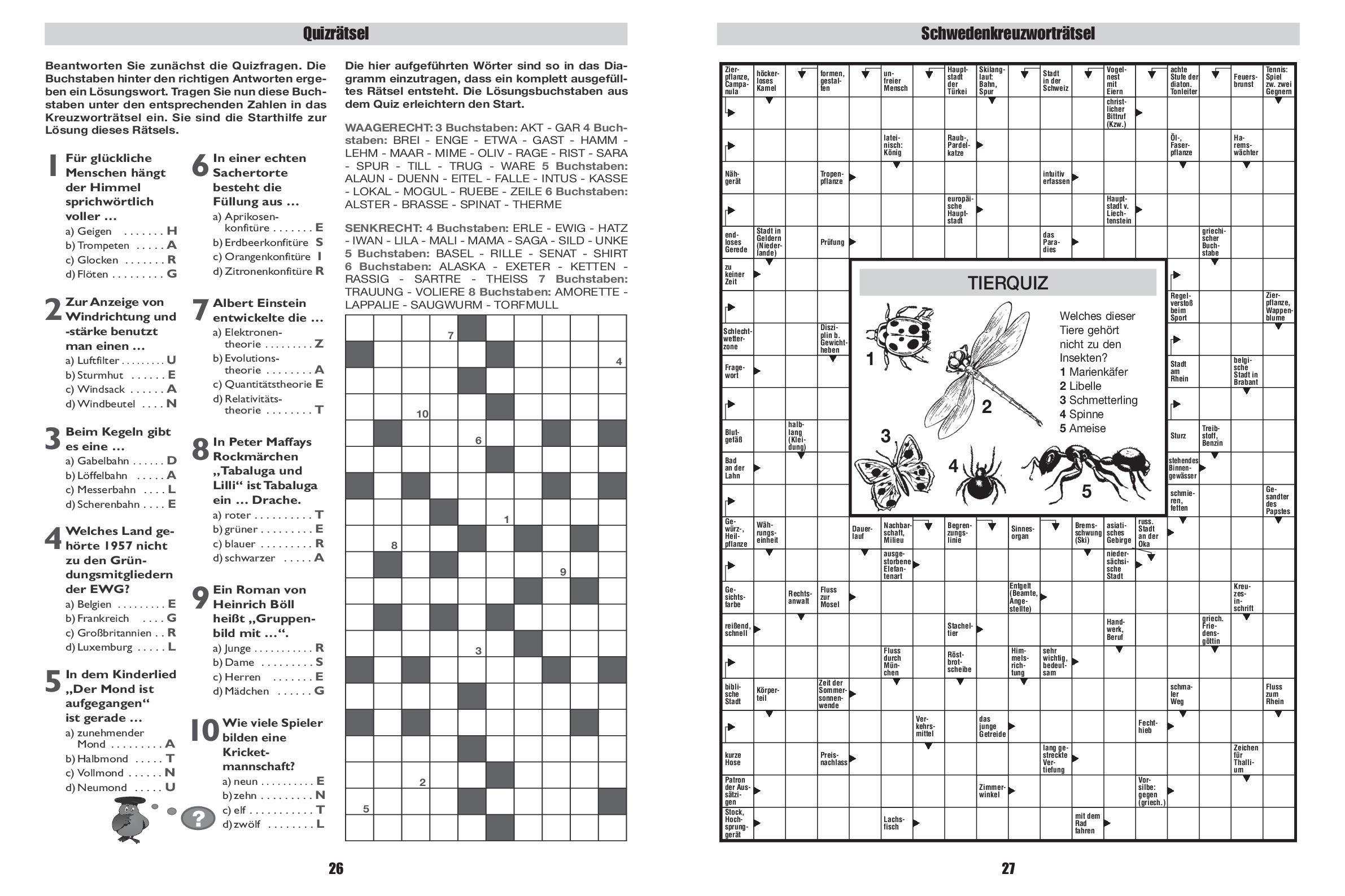 Beispielinhalt (Bild) Giga-Rätselbuch 9