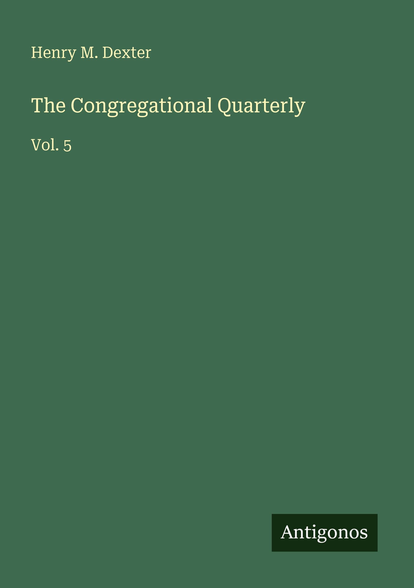 Vorderes Coverbild The Congregational Quarterly