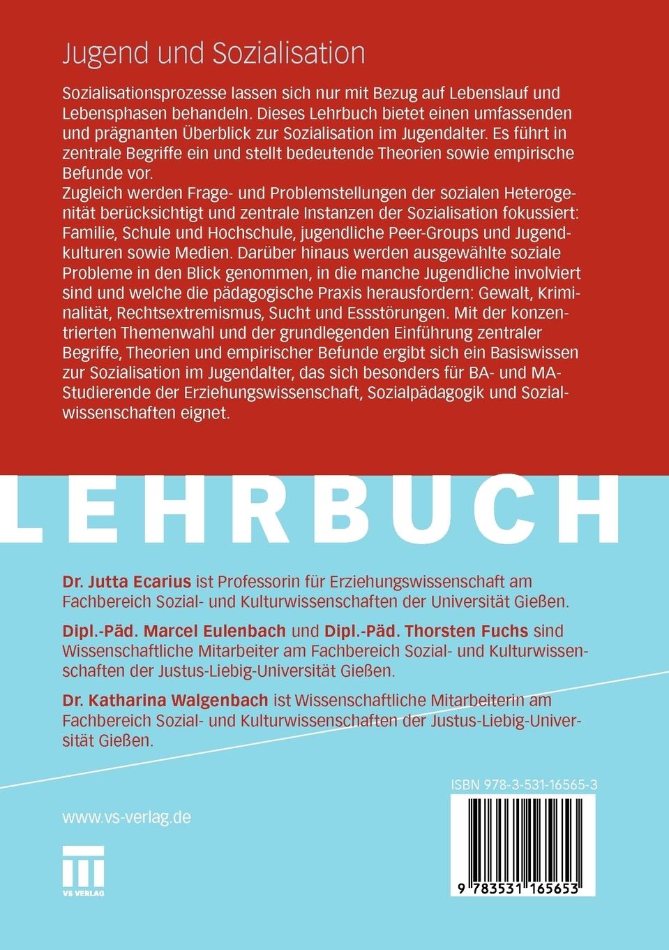 Rückseitencover Jugend und Sozialisation
