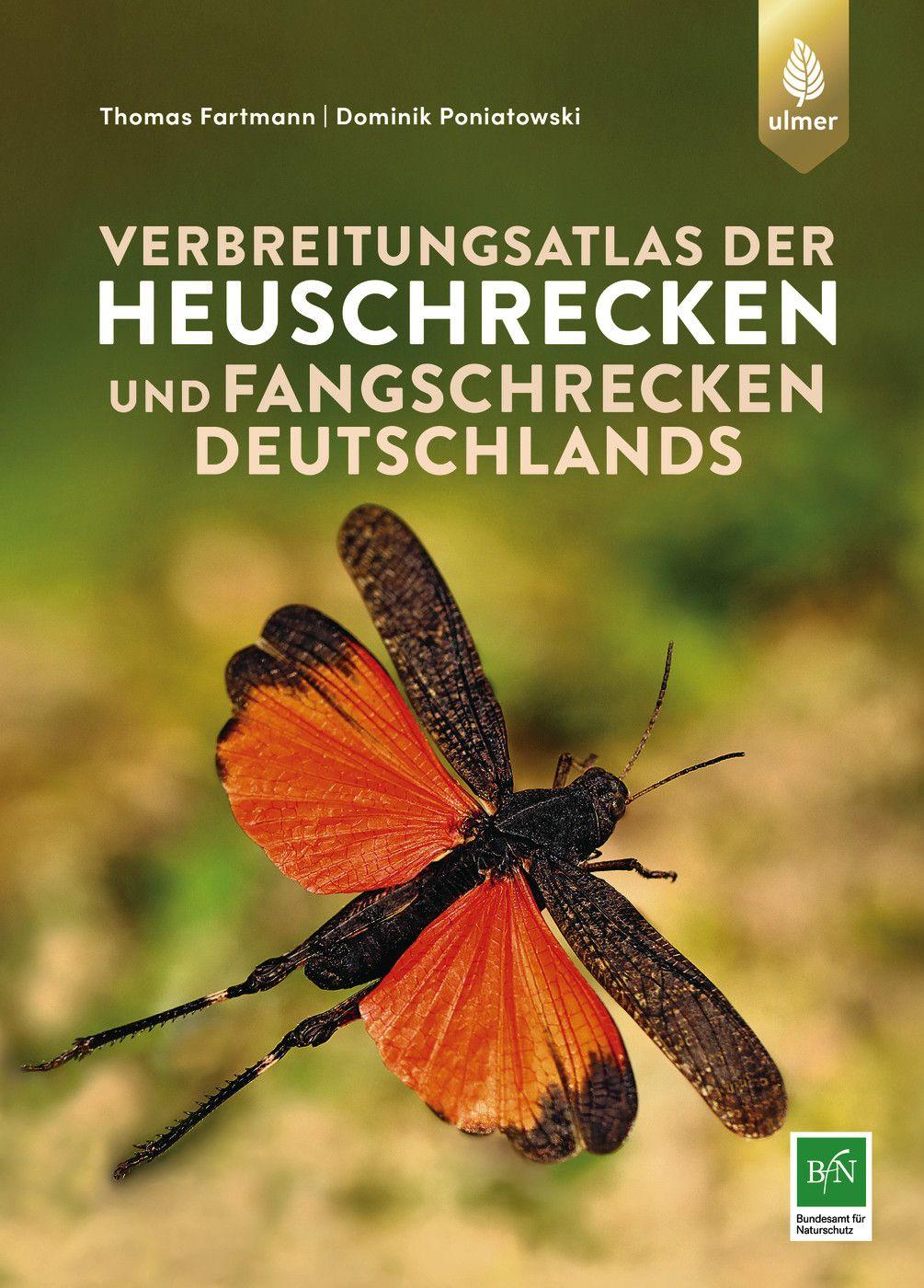 Vorderes Coverbild Verbreitungsatlas der Heuschrecken und Fangschrecken Deutschlands