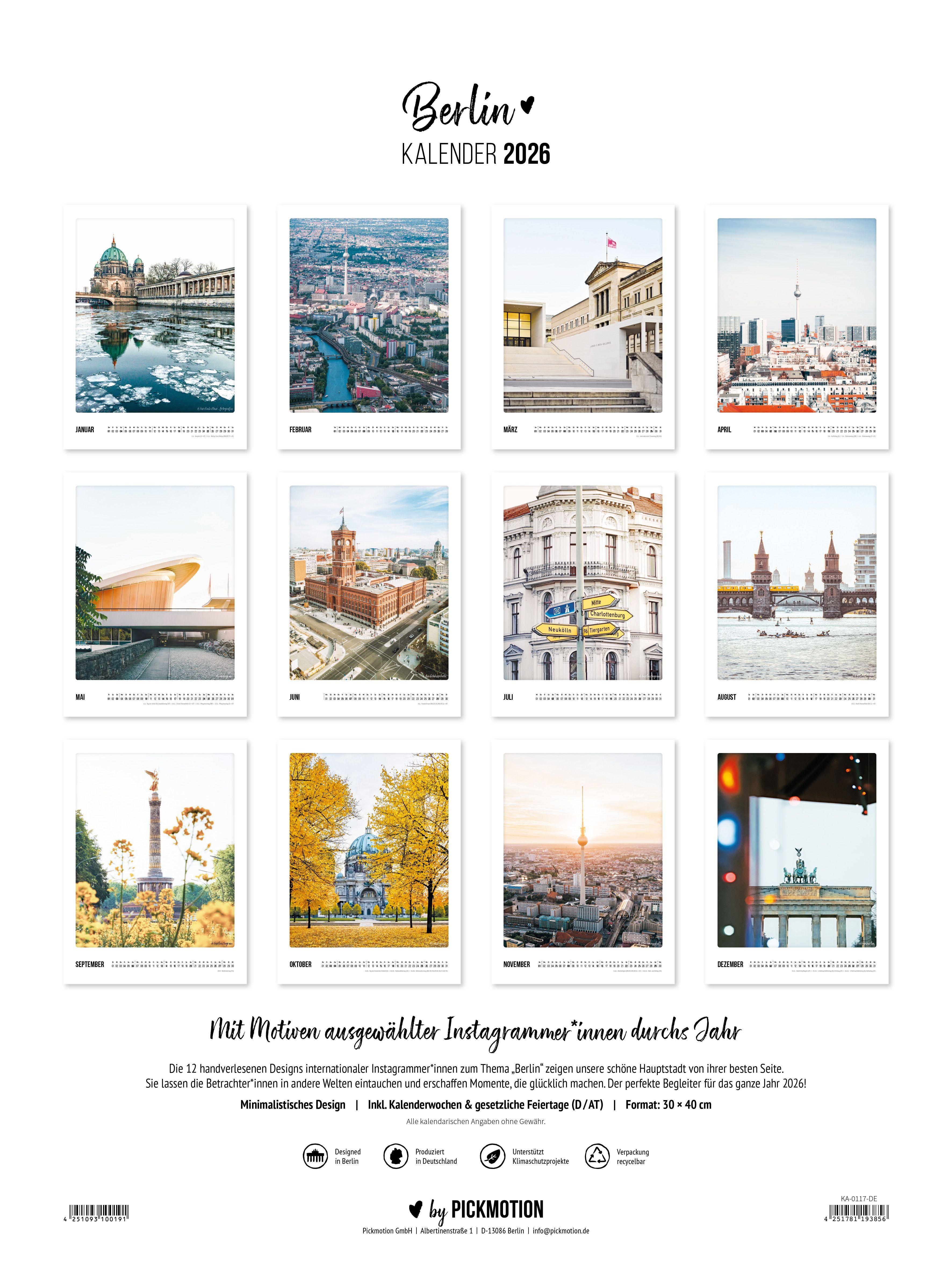 Beispielinhalt (Bild) Wandkalender 2026 - Berlin