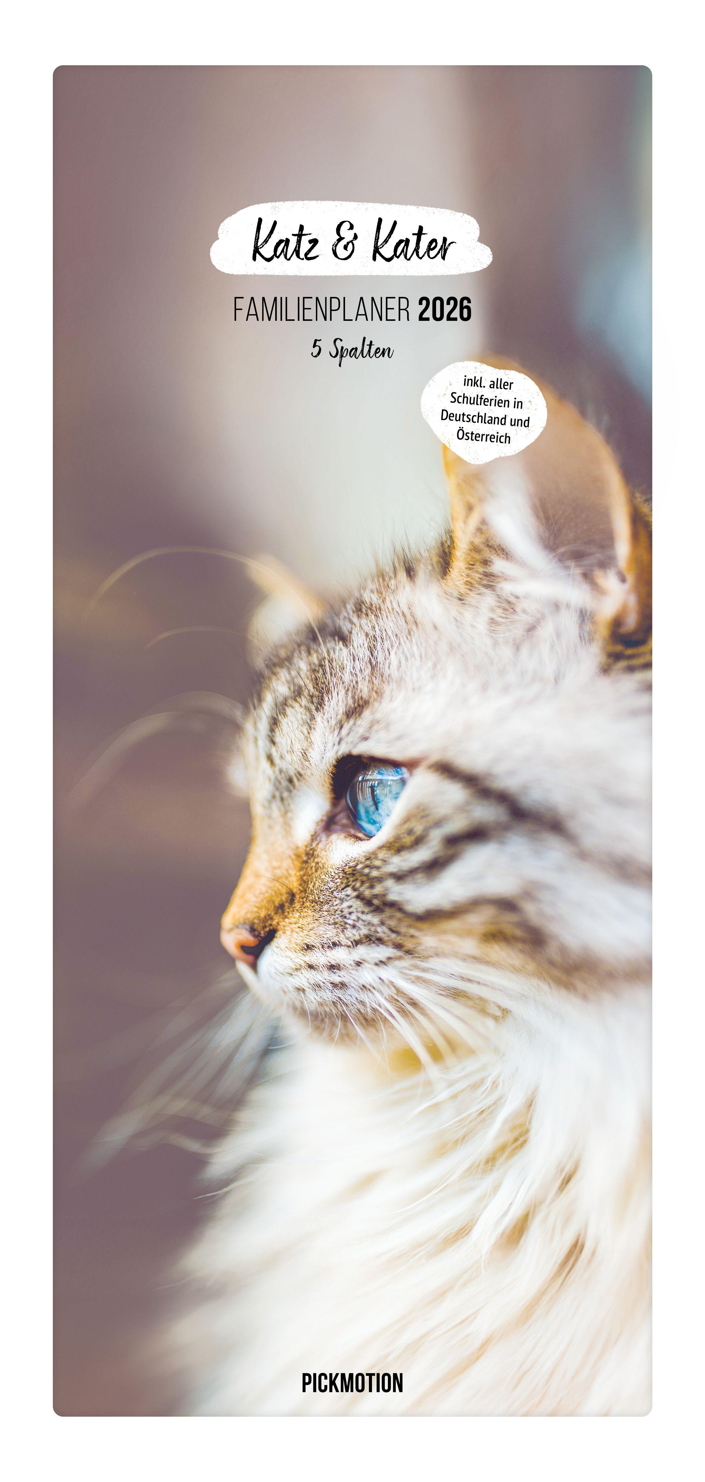Vorderes Coverbild Familienplaner 2026 - Katz & Kater