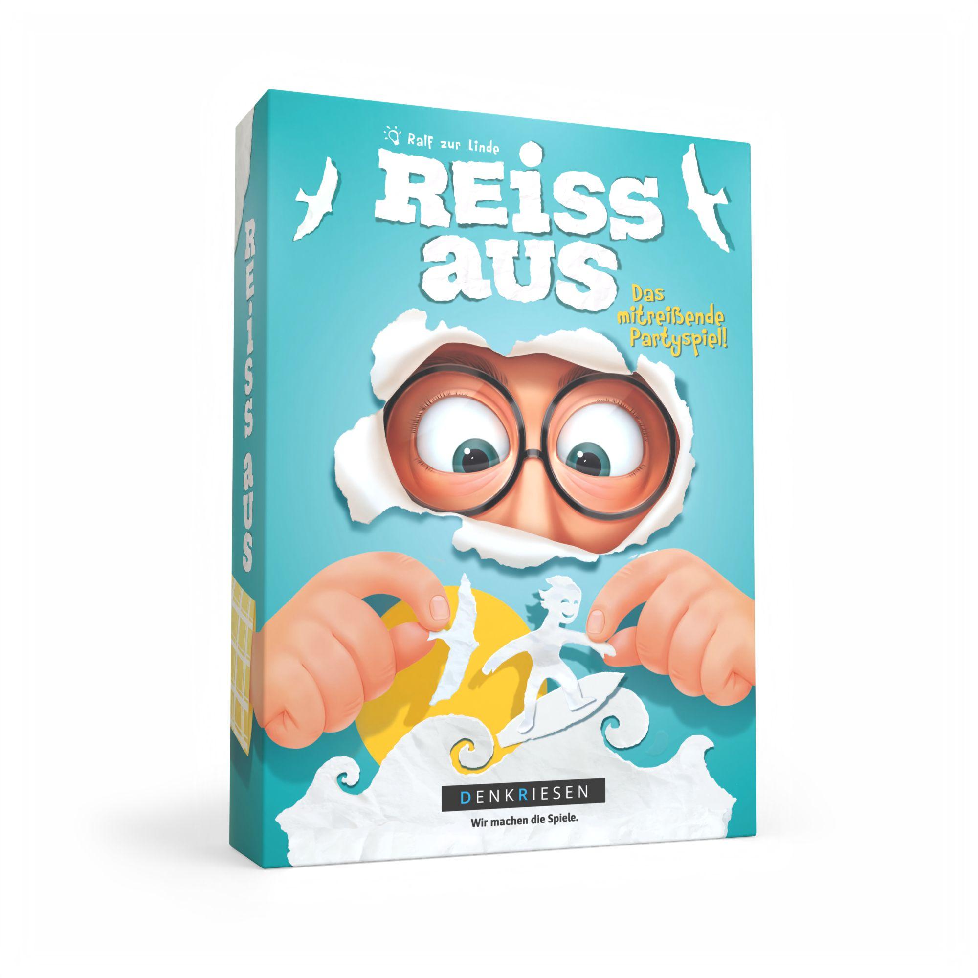 Vorderes Coverbild DENKRIESEN - Reiss aus - "Das mitreißende Partyspiel!"