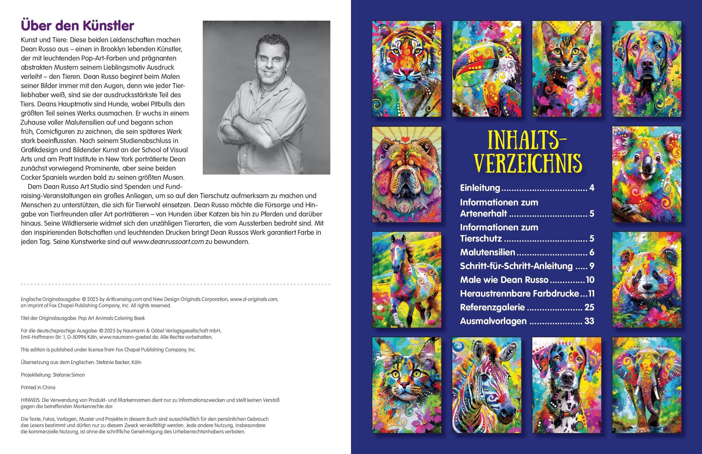 Beispielinhalt (Bild) Pop Art Animals - Ausmalbuch