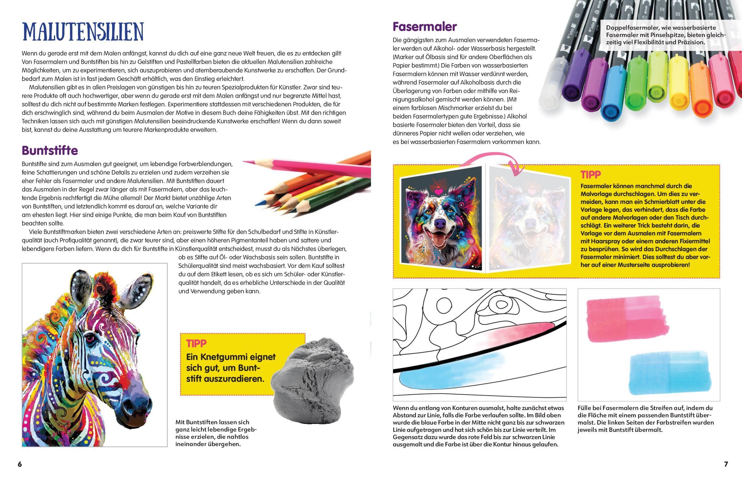 Beispielinhalt (Bild) Pop Art Animals - Ausmalbuch