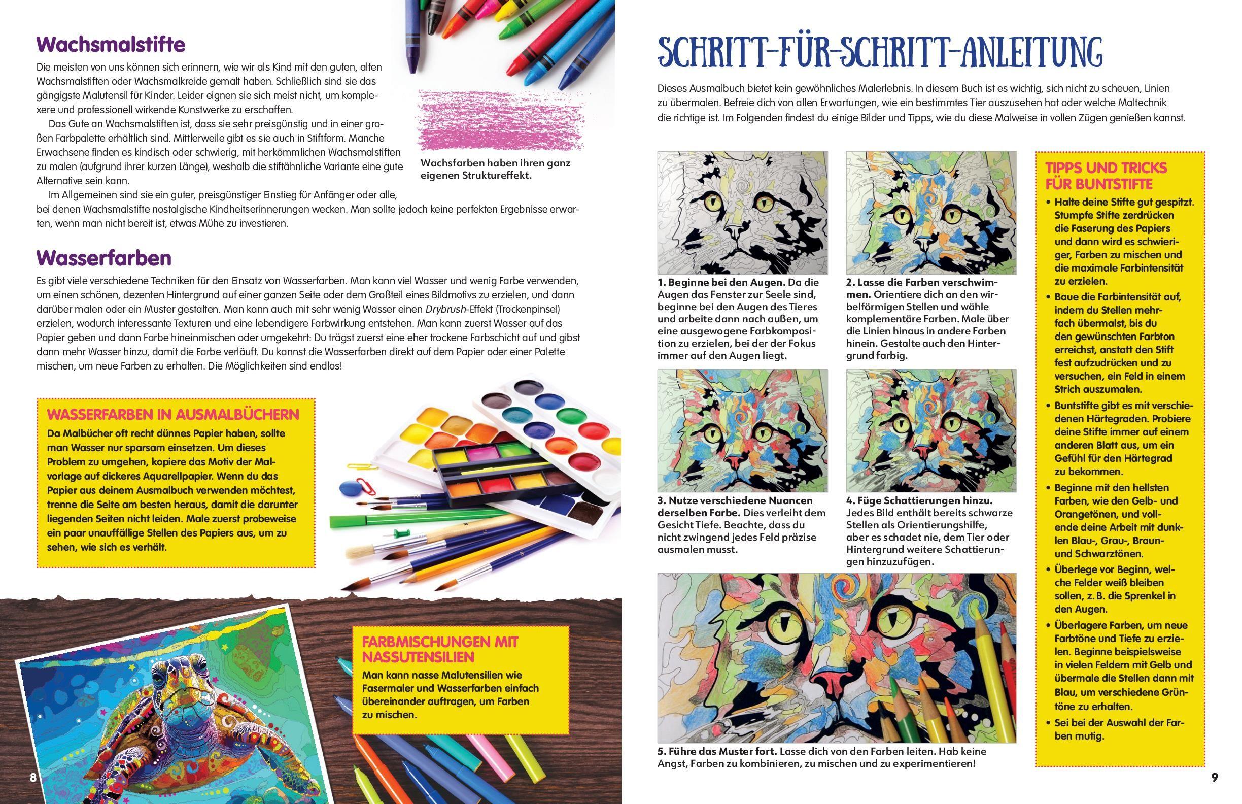 Beispielinhalt (Bild) Pop Art Animals - Ausmalbuch