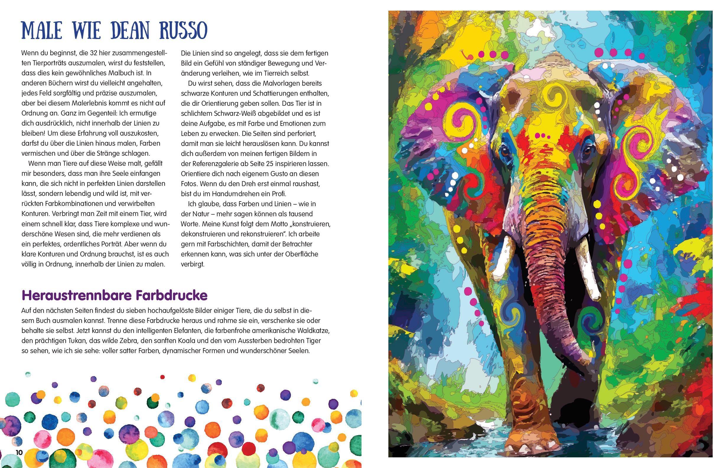 Beispielinhalt (Bild) Pop Art Animals - Ausmalbuch