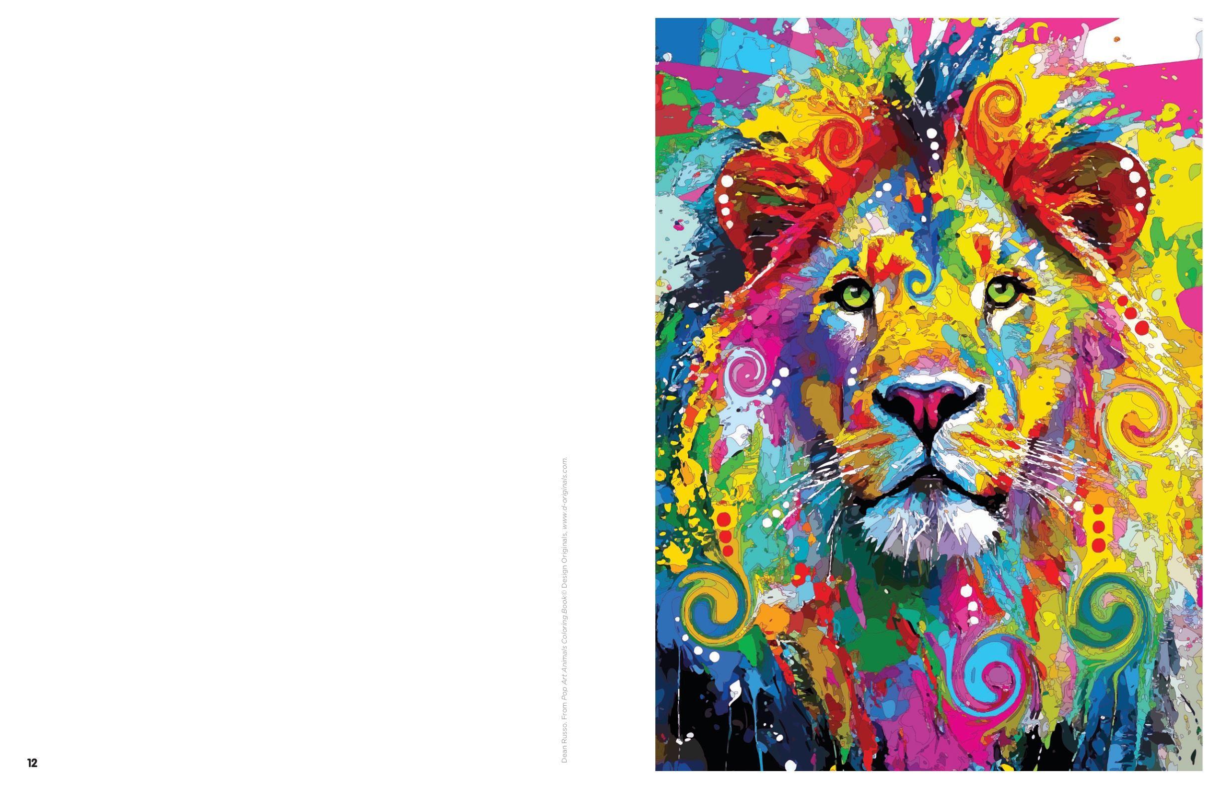 Beispielinhalt (Bild) Pop Art Animals - Ausmalbuch