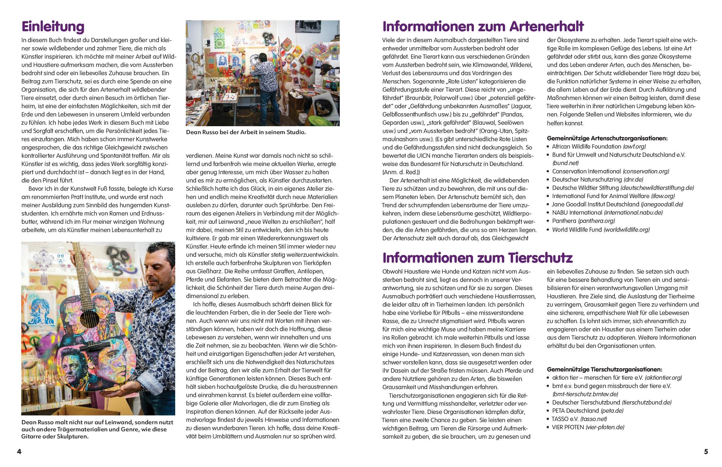 Beispielinhalt (Bild) Pop Art Animals - Ausmalbuch