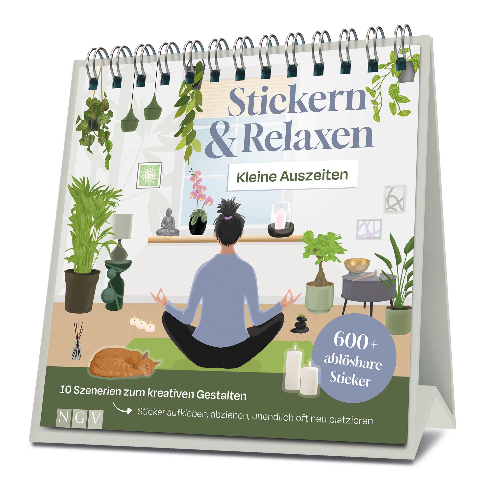 Vorderes Coverbild Kleine Auszeiten - Stickern & Relaxen