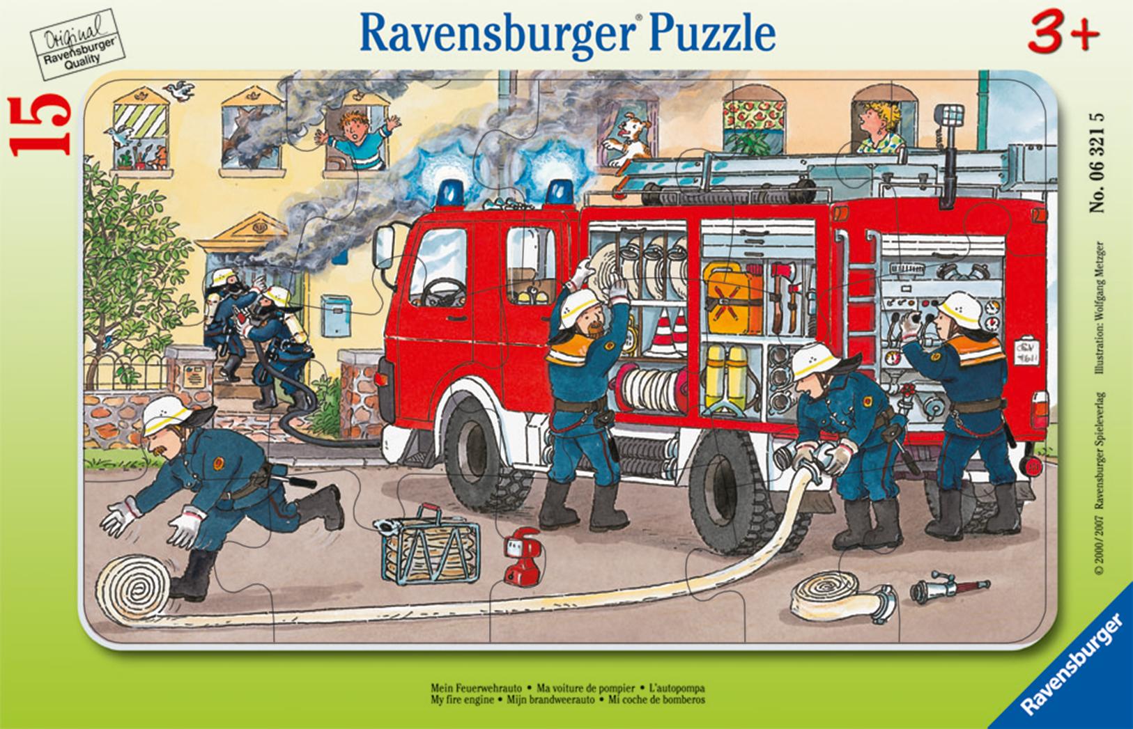 Vorderes Coverbild Mein Feuerwehrauto. Puzzle mit 15 Teilen