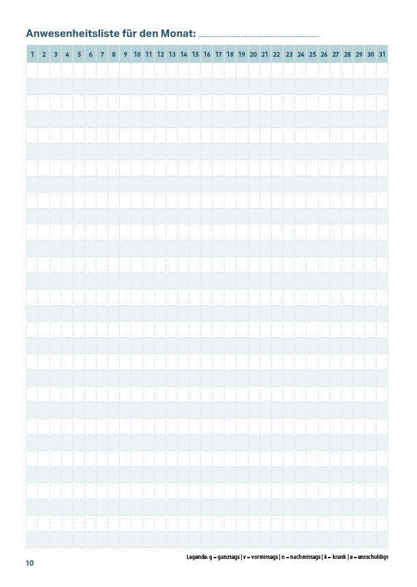 Beispielinhalt (Bild) Gruppentagebuch für Krippe und Kita