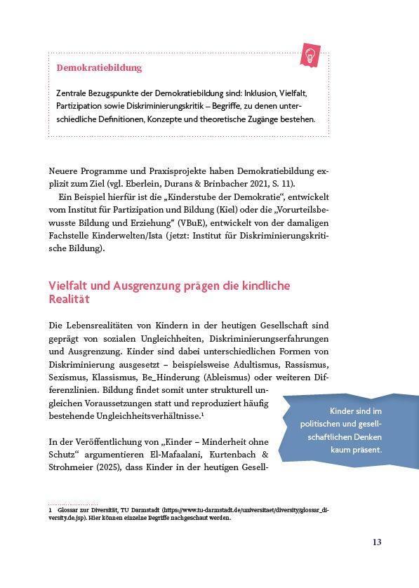 Beispielinhalt (Bild) Demokratische Werte in der Praxis leben